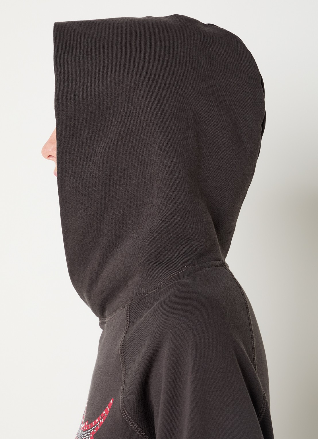 Zadig&Voltaire Georgy hoodie met logoprint en strass - detail 3 antraciet