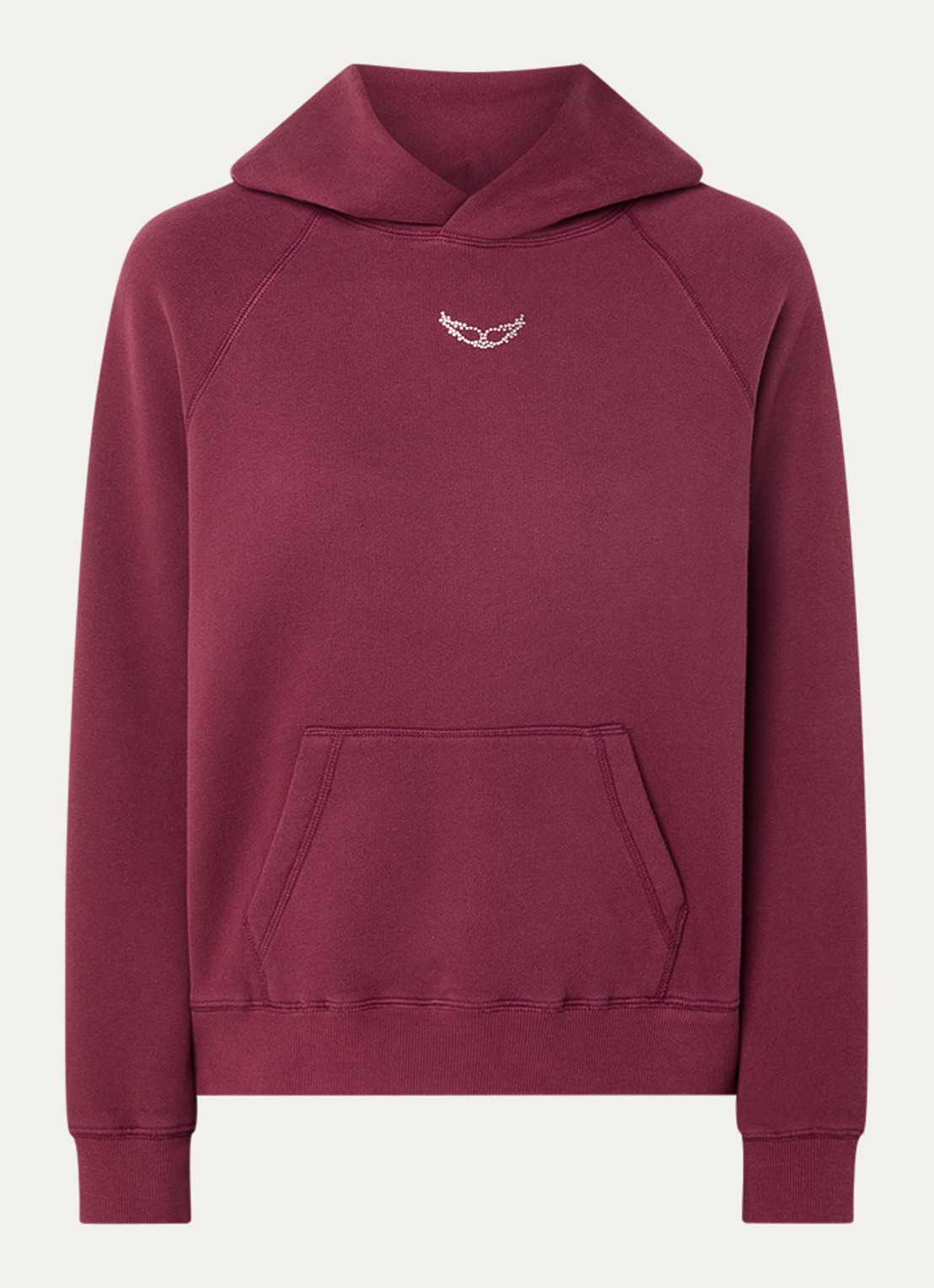 Zadig&Voltaire Georgy hoodie met strass en logoprint - voorkant bordeauxrood