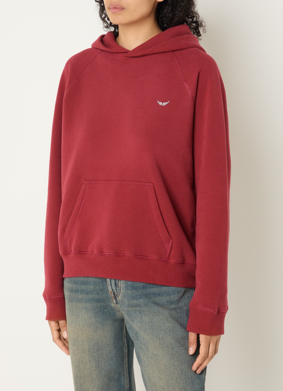Zadig&Voltaire Georgy hoodie met strass - achterkant 3 rood