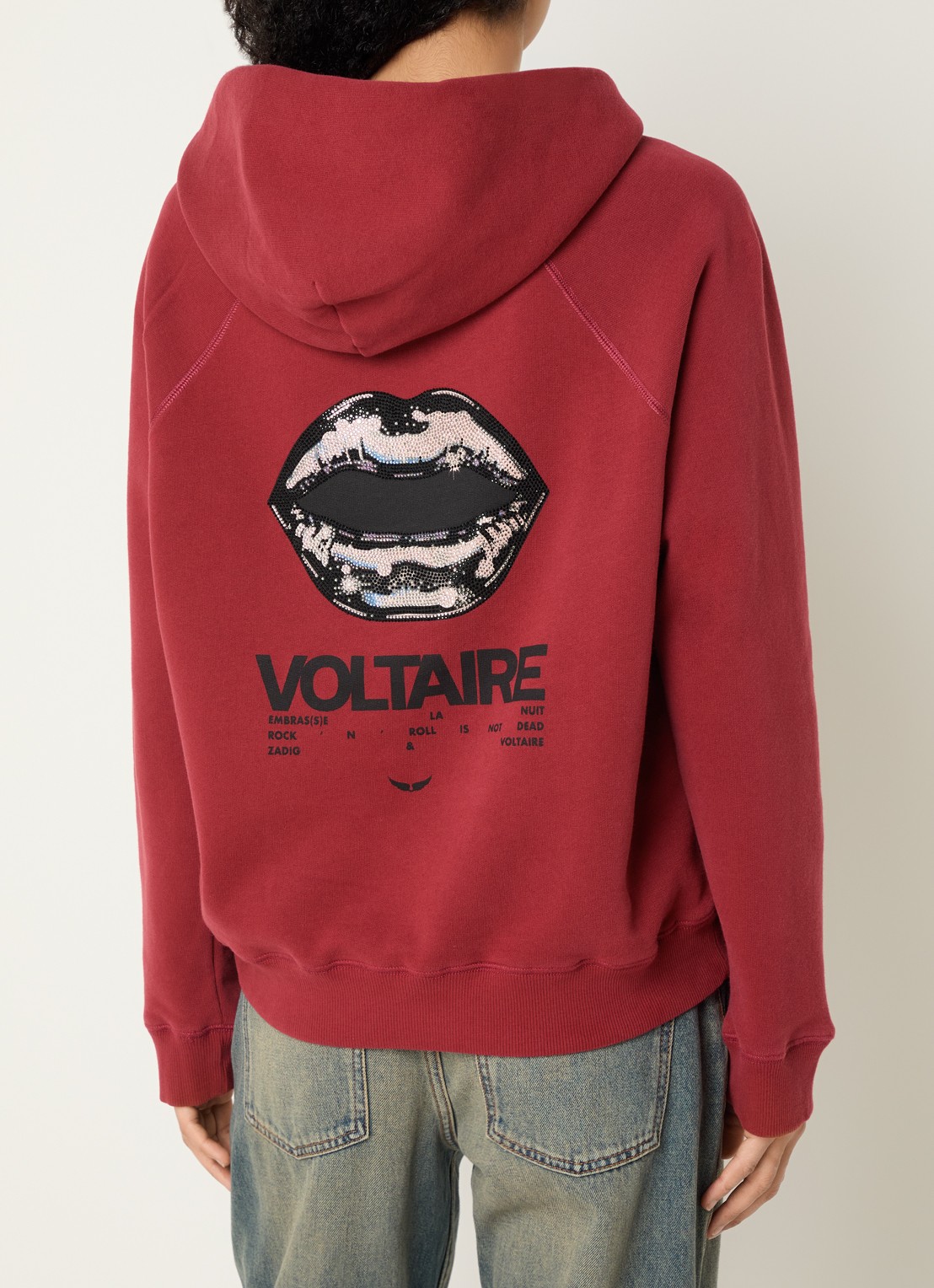 Zadig&Voltaire Georgy hoodie met strass - detail rood