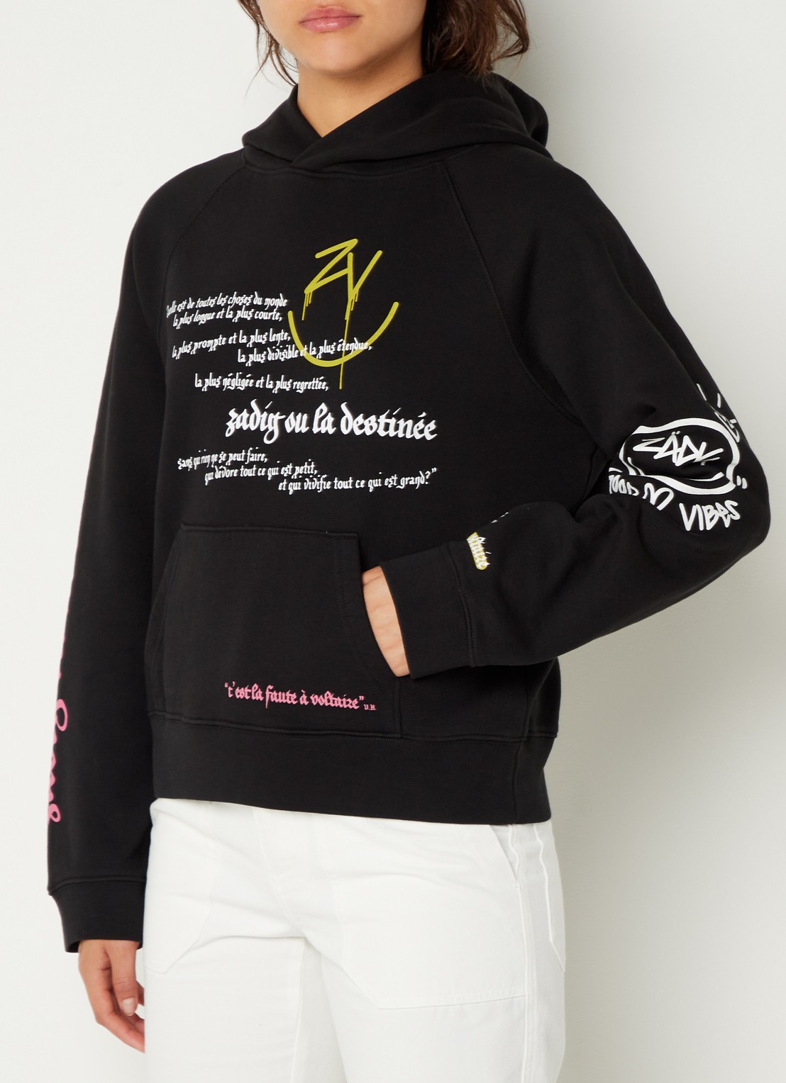 Zadig&Voltaire Georgy Mltcusto hoodie met front- en backprint - achterkant zwart