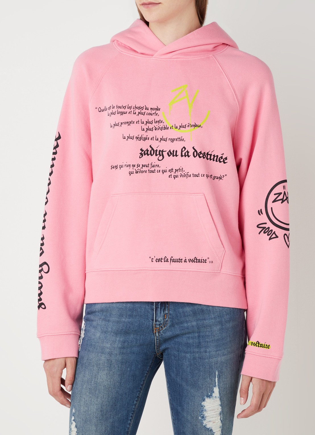Zadig&Voltaire Georgy Mltcusto hoodie met front- en backprint - detail 2 roze