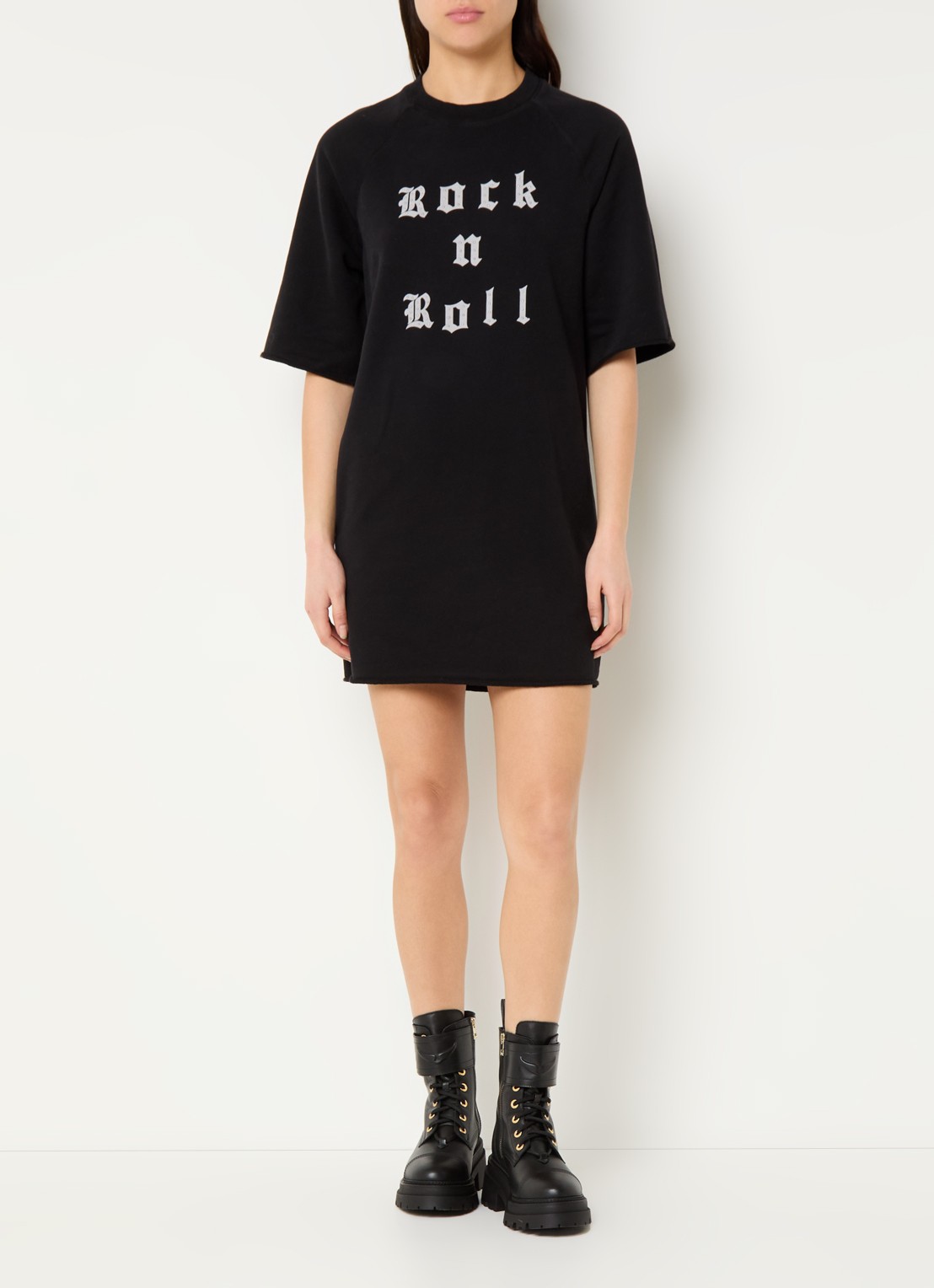 Zadig&Voltaire Grace mini trui-jurk met print en strass - voorkant 3 zwart