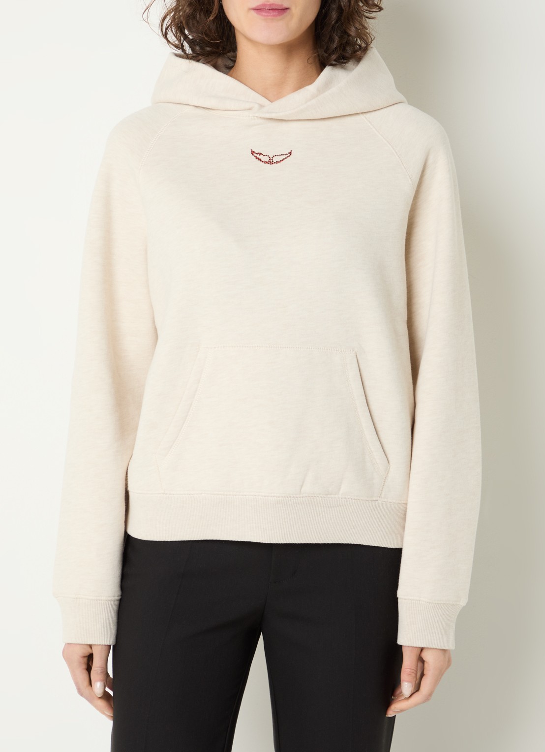 Zadig&Voltaire Gregory hoodie met logo- en backprint - detail 4 creme