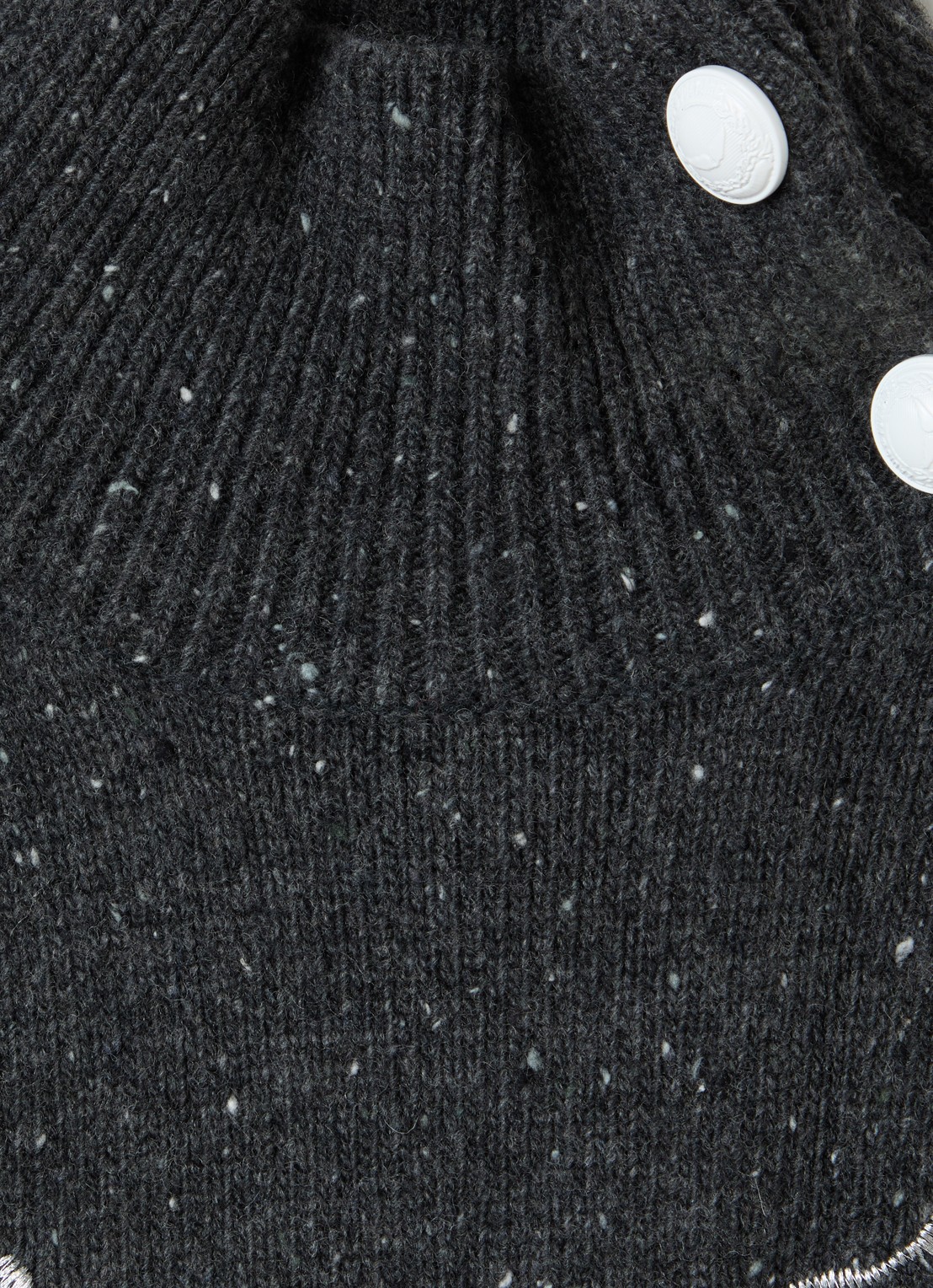 Zadig&Voltaire Grofgebreide trui met opstaande kraag - detail 3 donkergrijs