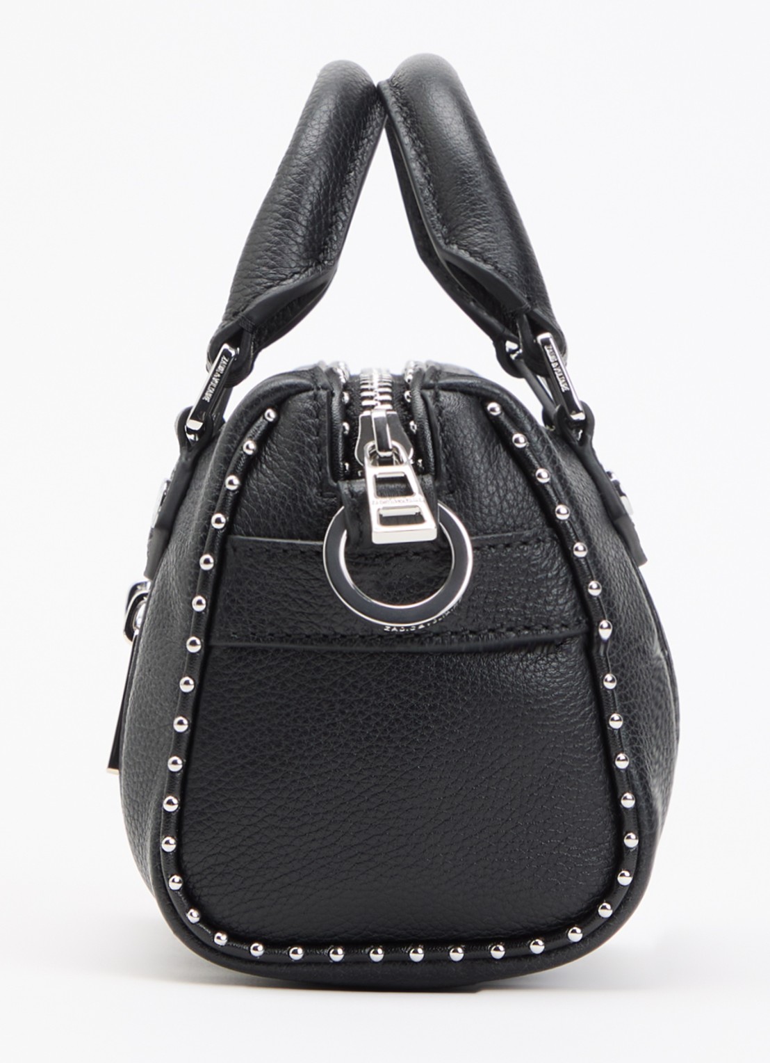 Zadig&Voltaire Handtas van leer met studs en afneembare schouderriem - detail 3 grijs