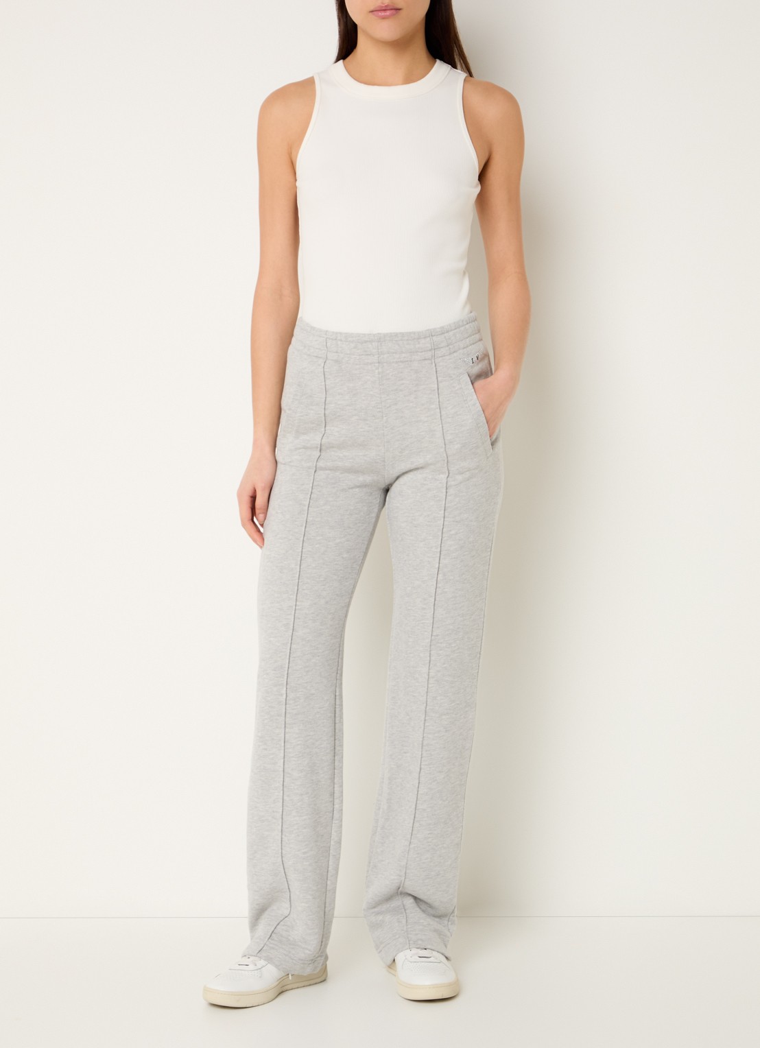 Zadig&Voltaire High waist straight fit joggingbroek met steekzakken - voorkant 4 grijs