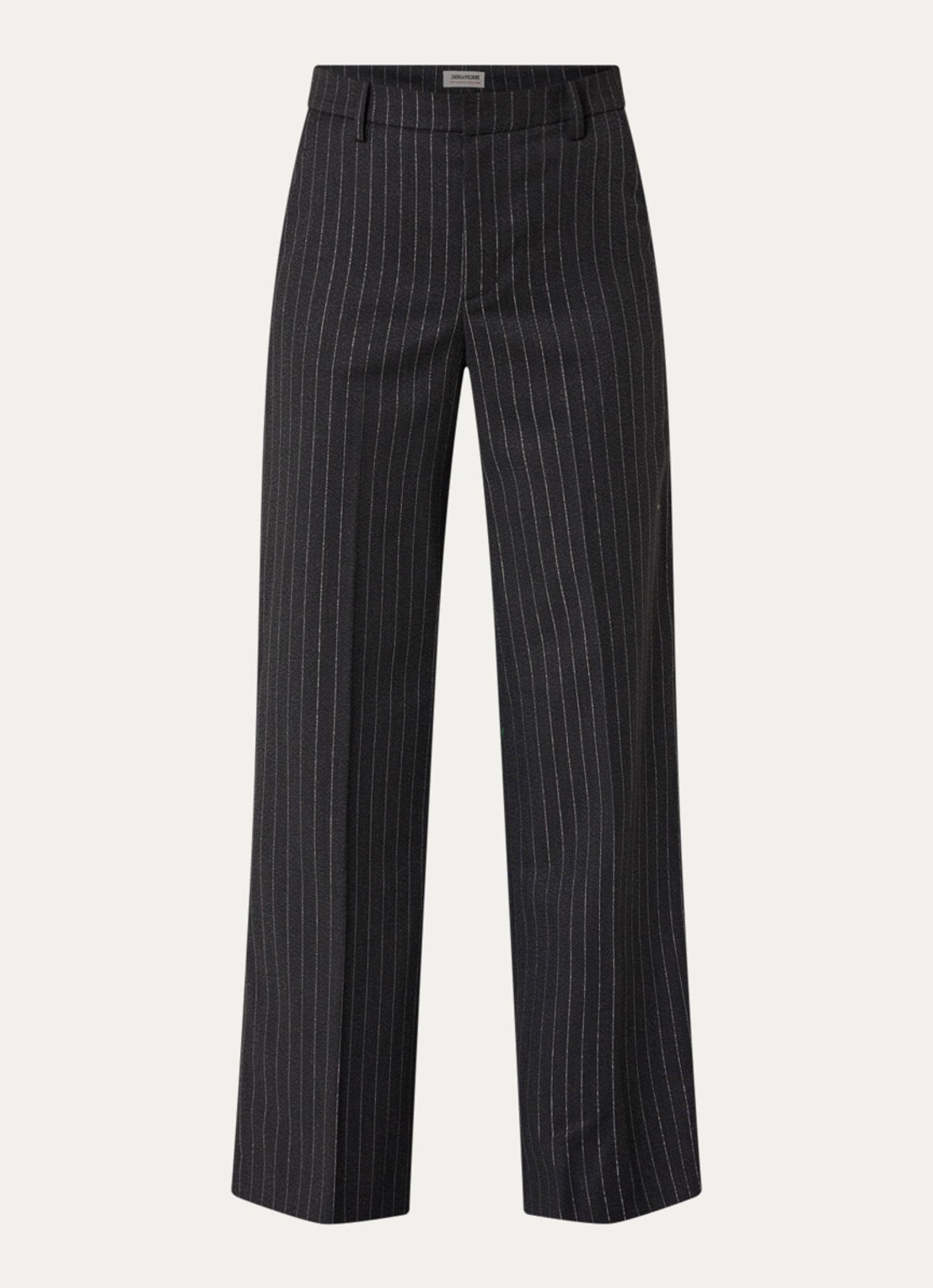 Zadig&Voltaire High waist straight fit pantalon met lurex - voorkant 3 antraciet