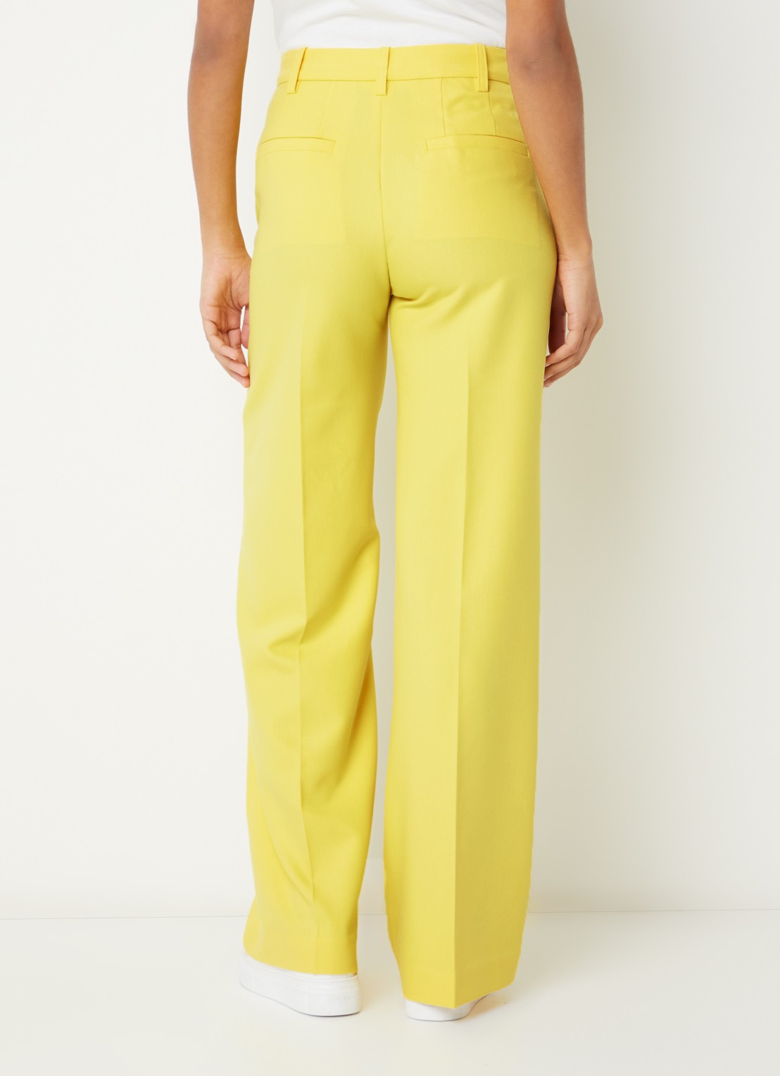 Zadig&Voltaire High waist wide fit pantalon met steekzakken - achterkant 4 geel