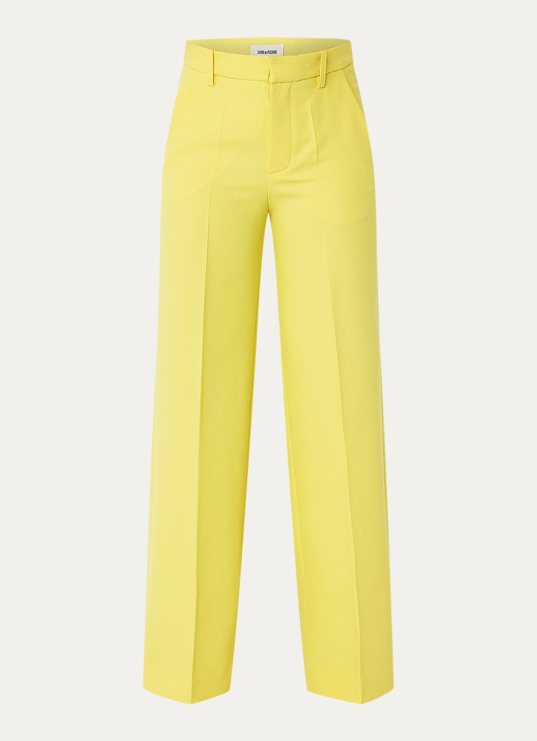 Zadig&Voltaire High waist wide fit pantalon met steekzakken - voorkant geel