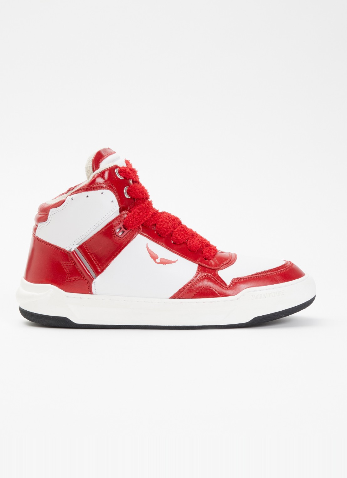 Zadig&Voltaire High Wings sneaker van leer - voorkant rood