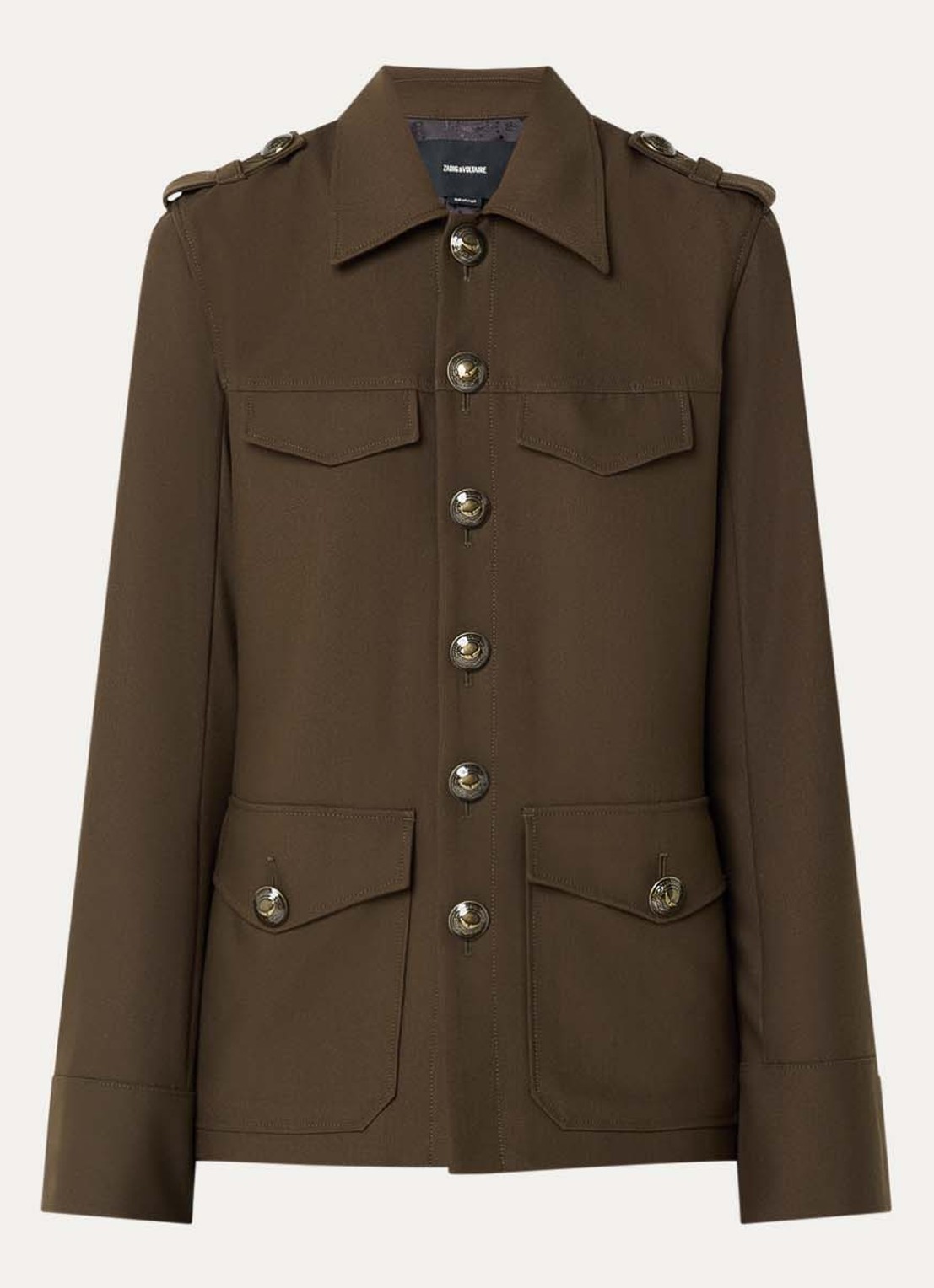 Zadig&Voltaire Jack met klepzakken - voorkant 2 bronsgroen
