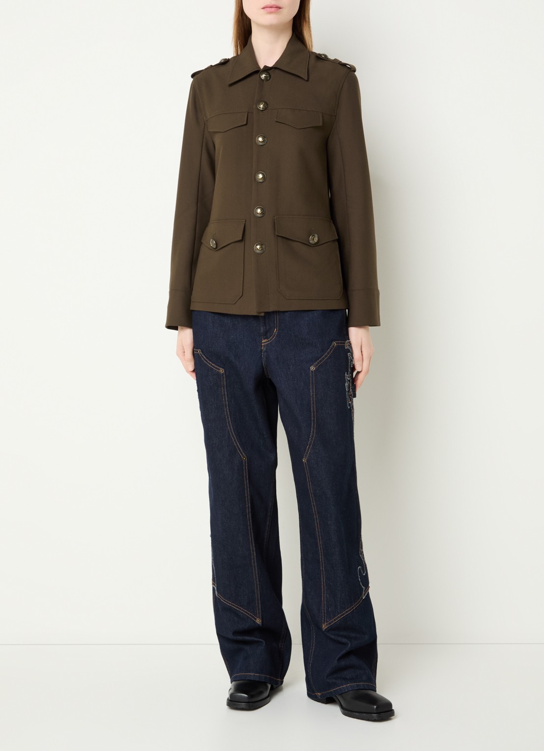 Zadig&Voltaire Jack met klepzakken - voorkant 3 bronsgroen