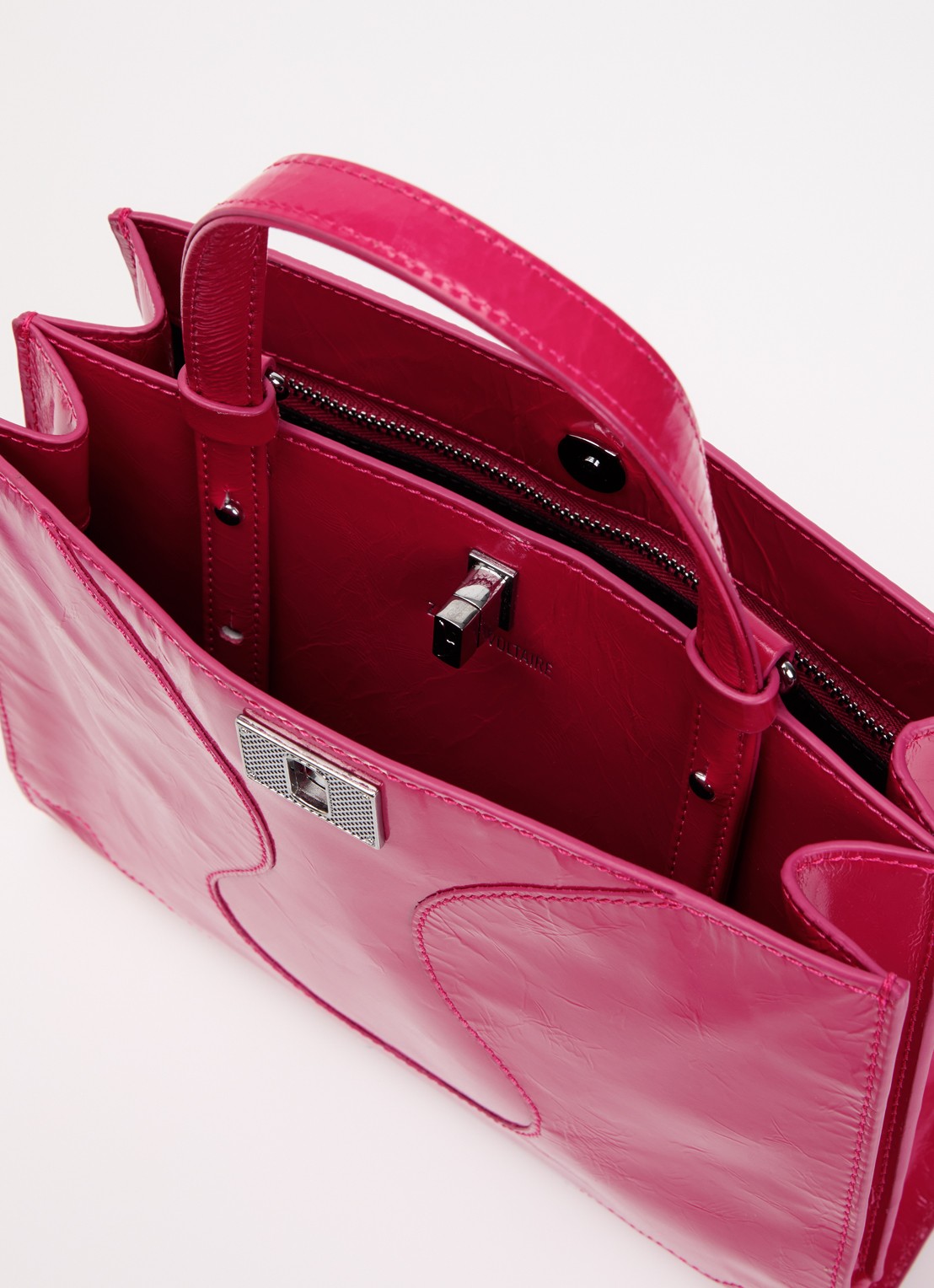 Zadig&Voltaire Jack Mini handtas van leer met afneembare schouderriem - detail 2 oudroze
