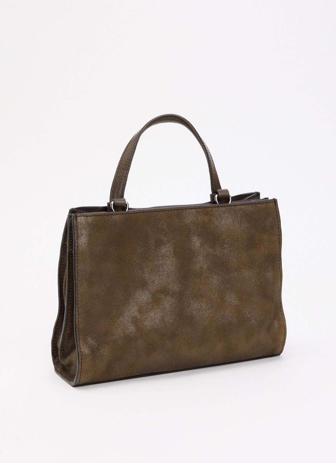 Zadig&Voltaire Jack Nano handtas van suède met afneembare schouderriem - achterkant donkerbruin