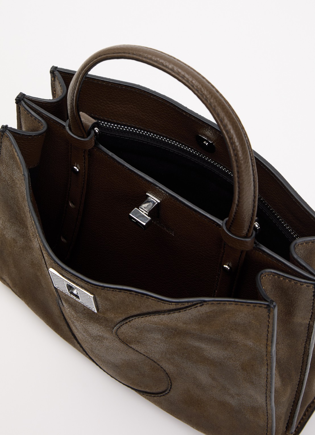 Zadig&Voltaire Jack Nano handtas van suède met afneembare schouderriem - detail 3 donkerbruin