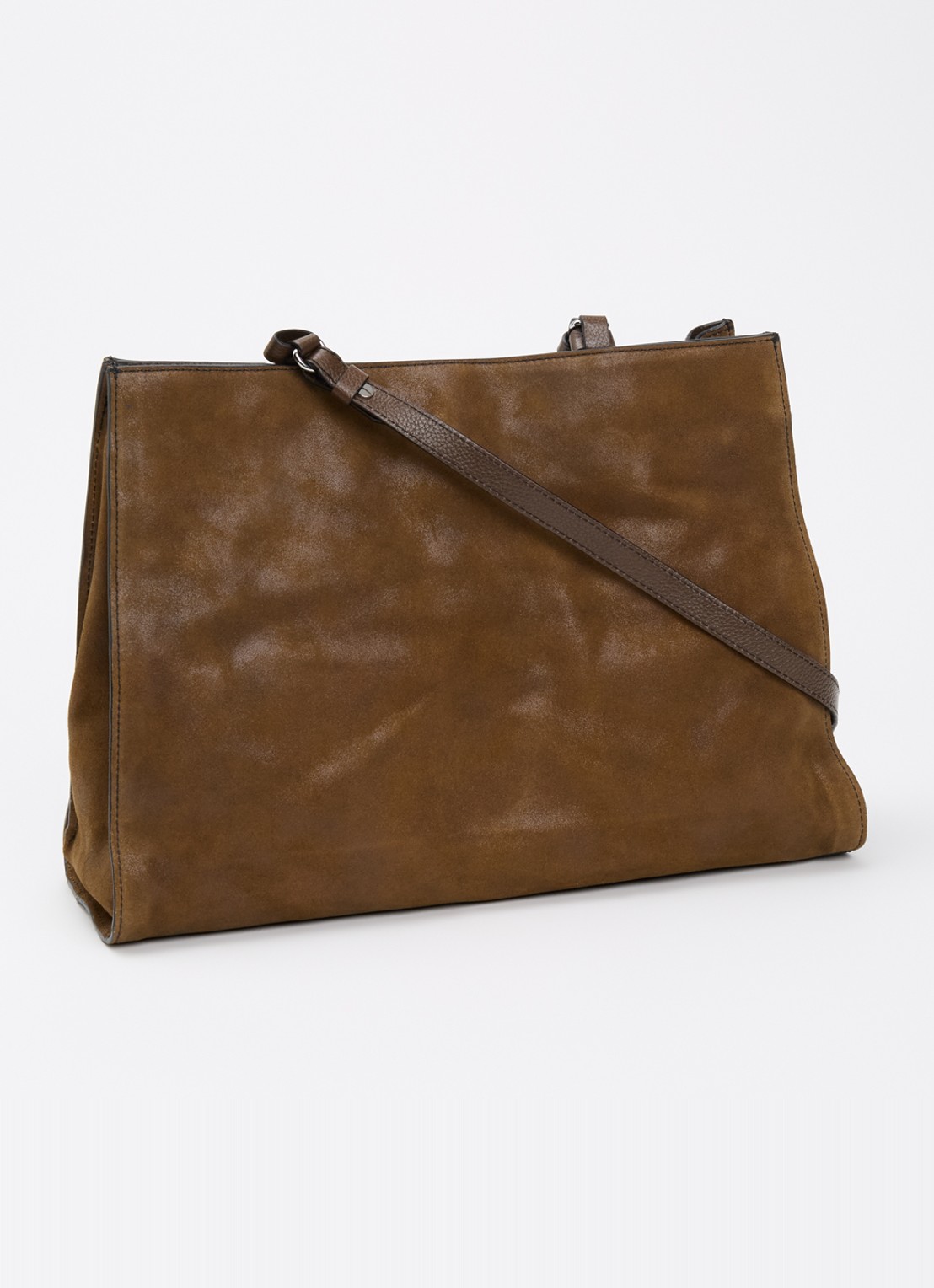 Zadig&Voltaire Jack schoudertas van suède met afneembare schouderriem - achterkant bruin