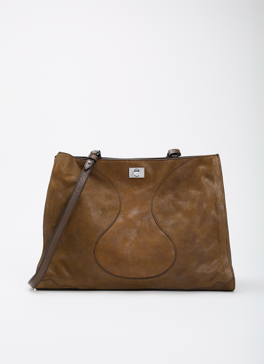 Zadig&Voltaire Jack schoudertas van suède met afneembare schouderriem - voorkant 5 bruin