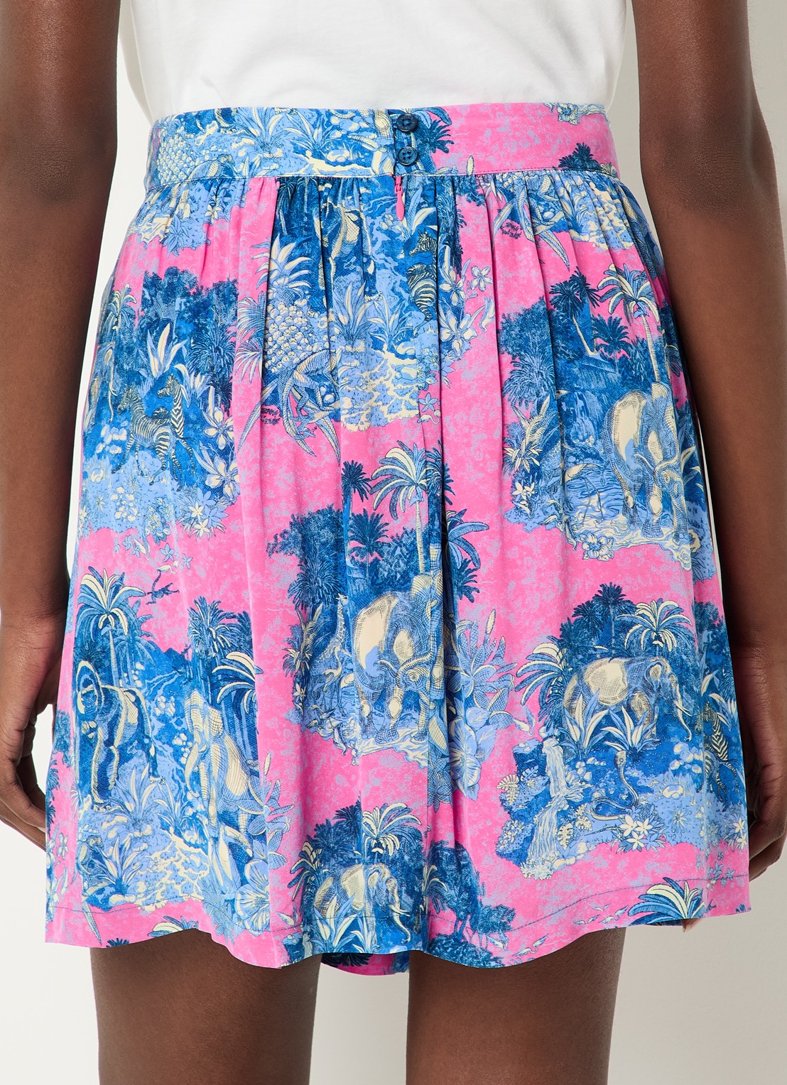 Zadig&Voltaire Jadys mini rok met print - achterkant kobaltblauw