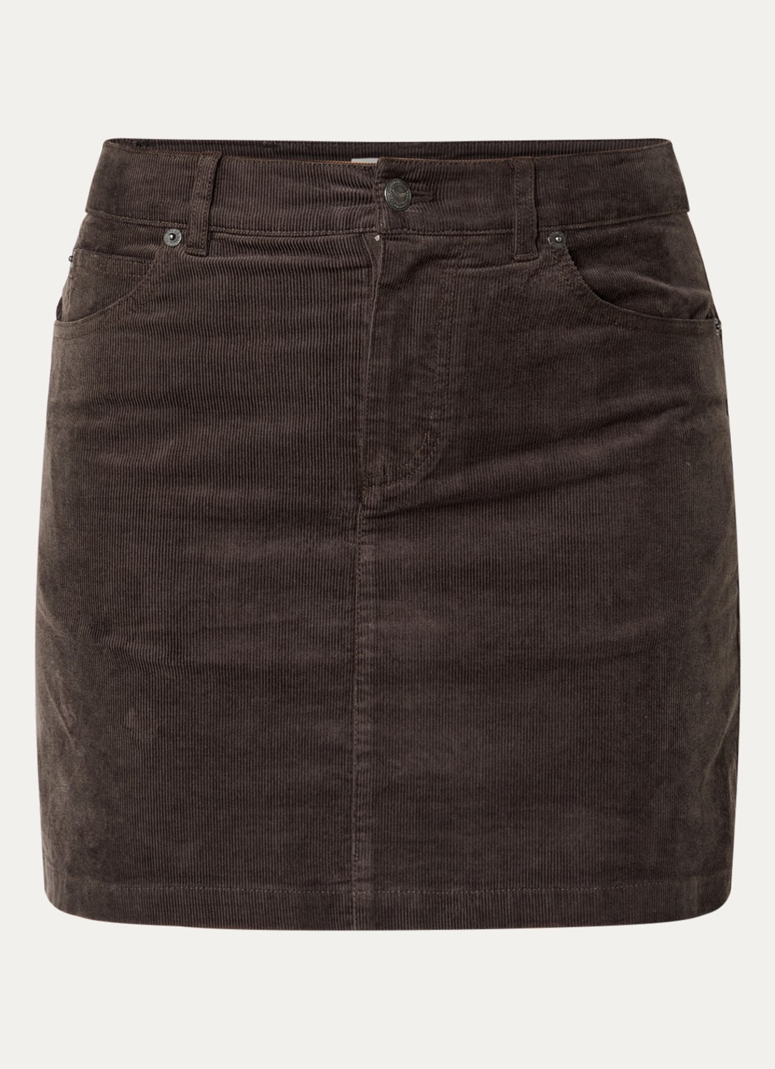 Zadig&Voltaire Jaimy minirok van corduroy - voorkant 2 donkerbruin