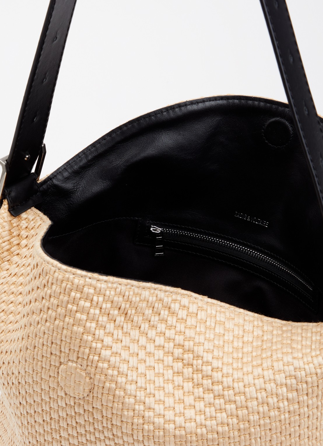 Zadig&Voltaire Jane Panier schoudertas van leer met verstelbare schouderriem - detail 2 beige