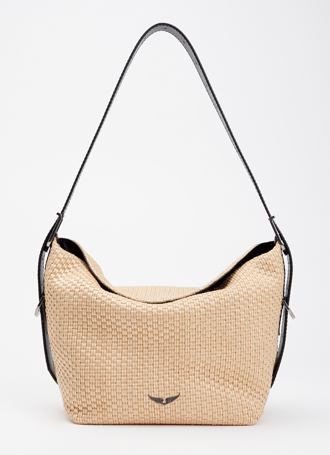 Zadig&Voltaire Jane Panier schoudertas van leer met verstelbare schouderriem - voorkant 5 beige