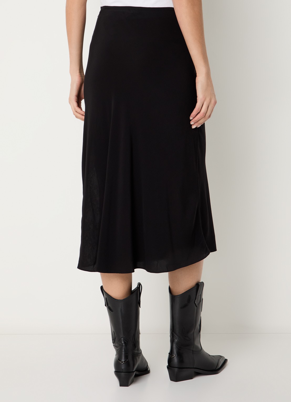 Zadig&Voltaire Jayla midi rok met details van kant - achterkant 3 zwart