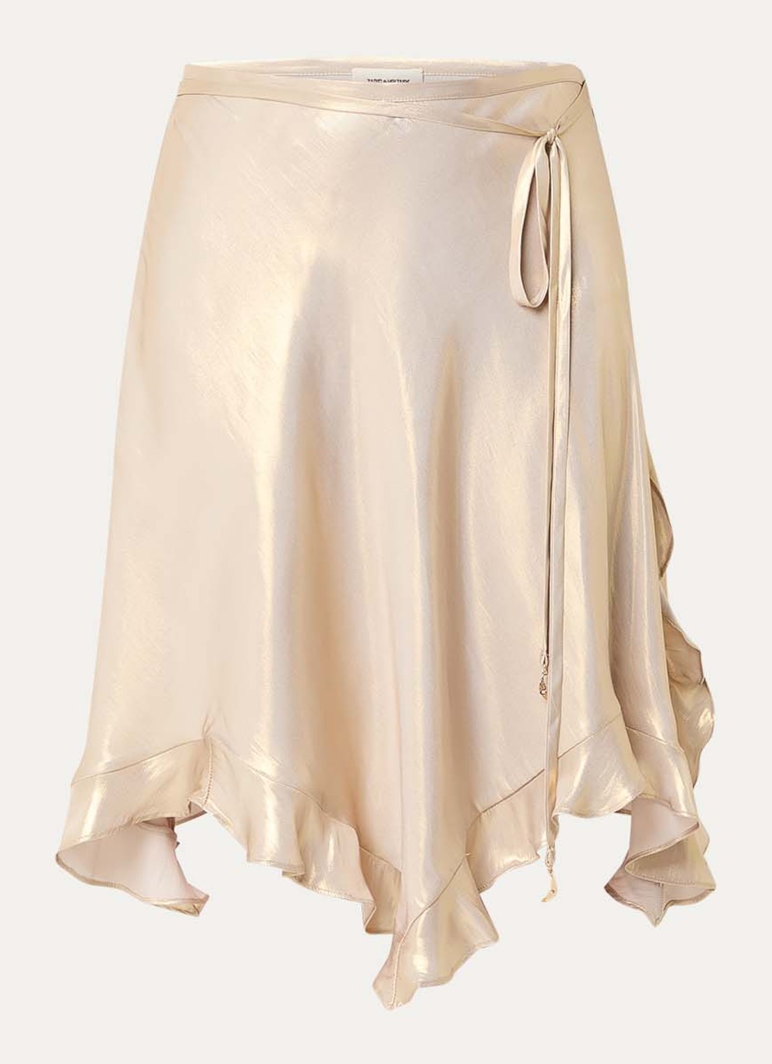 Zadig&Voltaire Jetos minirok met strikceintuur - voorkant 2 goud