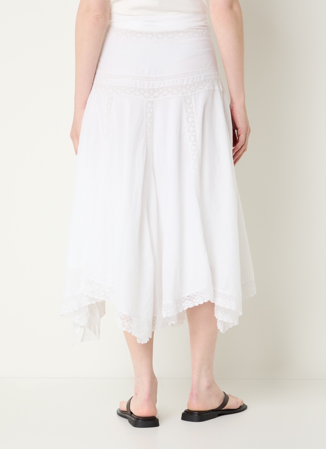 Zadig&Voltaire Jetro midi rok met broderie - achterkant 2 wit