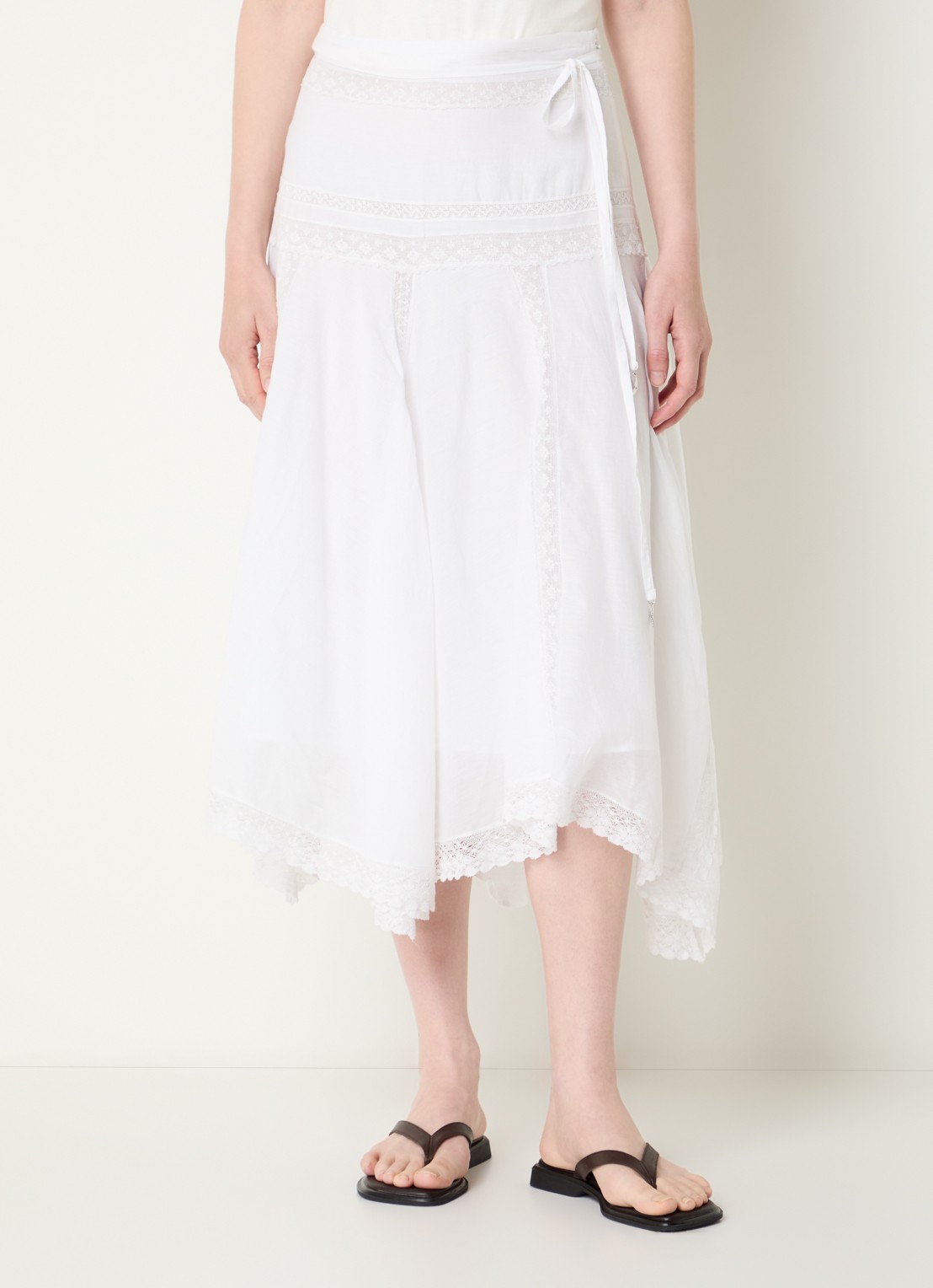 Zadig&Voltaire Jetro midi rok met broderie - detail wit