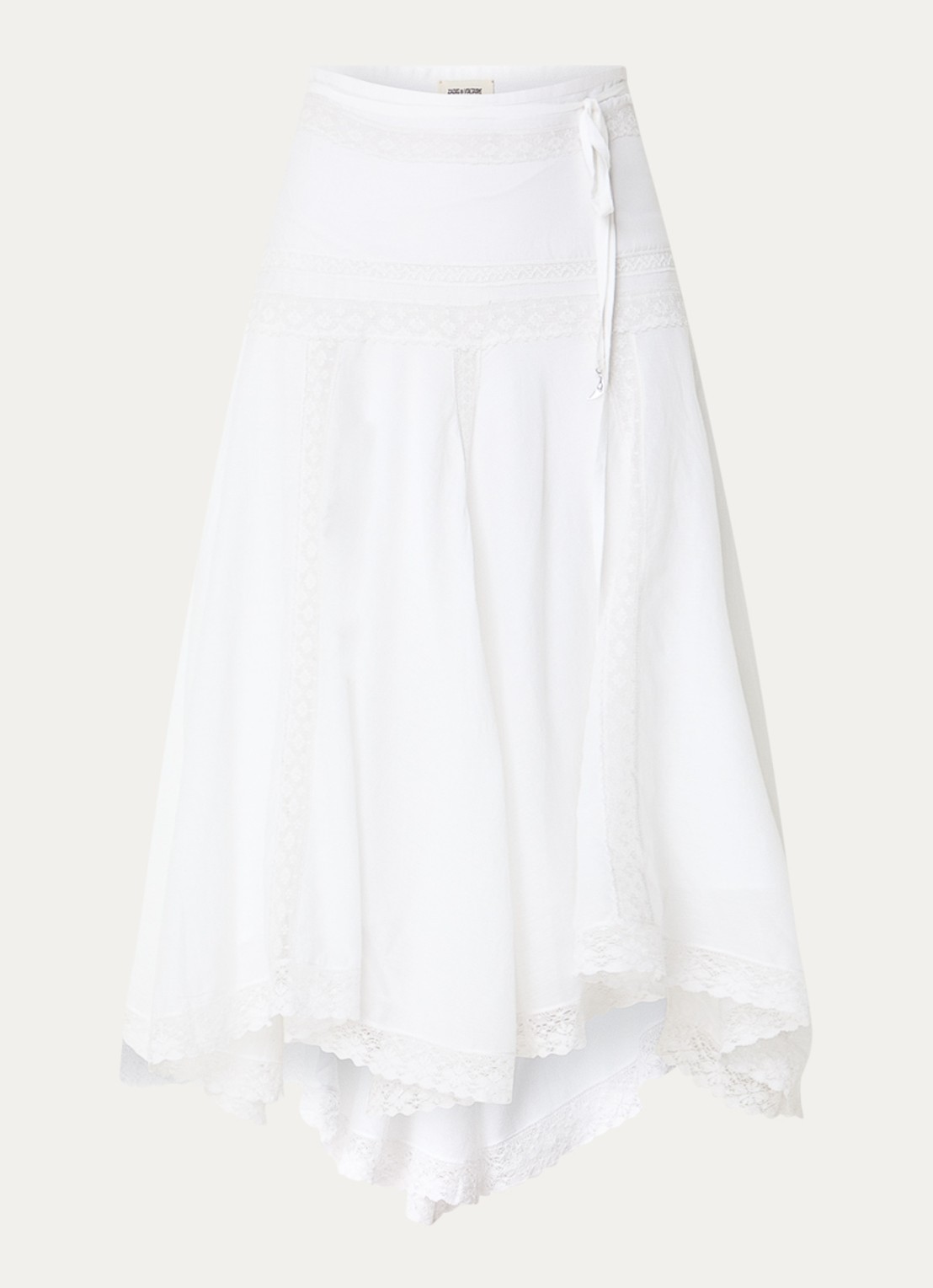 Zadig&Voltaire Jetro midi rok met broderie - voorkant 3 wit