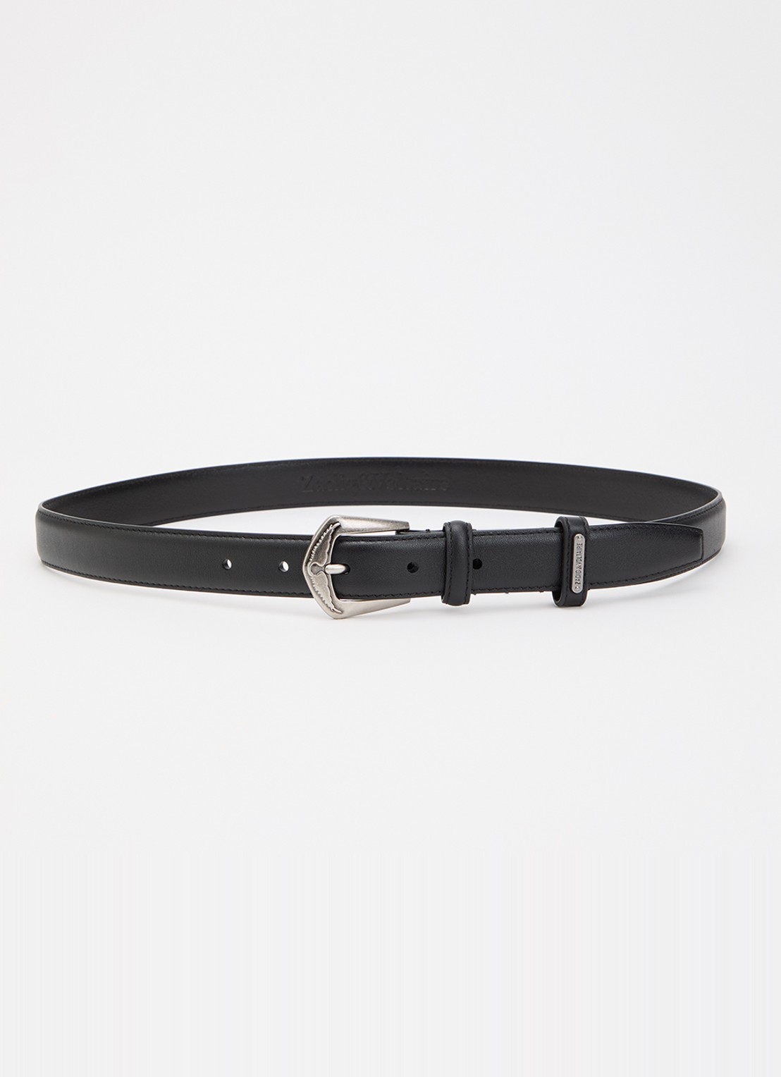 Zadig&Voltaire Jim riem van leer - voorkant zwart