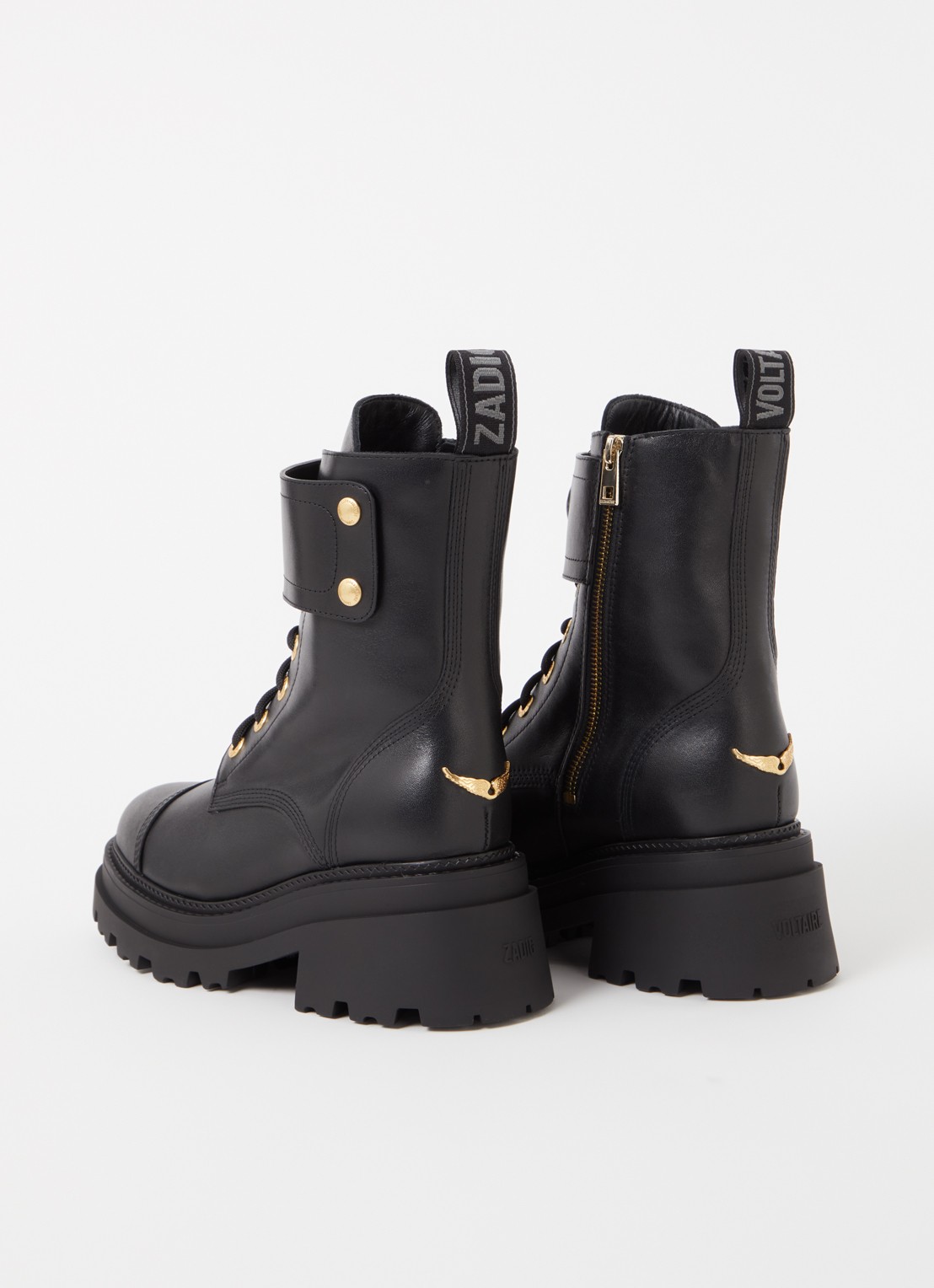 Zadig&Voltaire Joe Ride biker boot van leer - achterkant 5 zwart