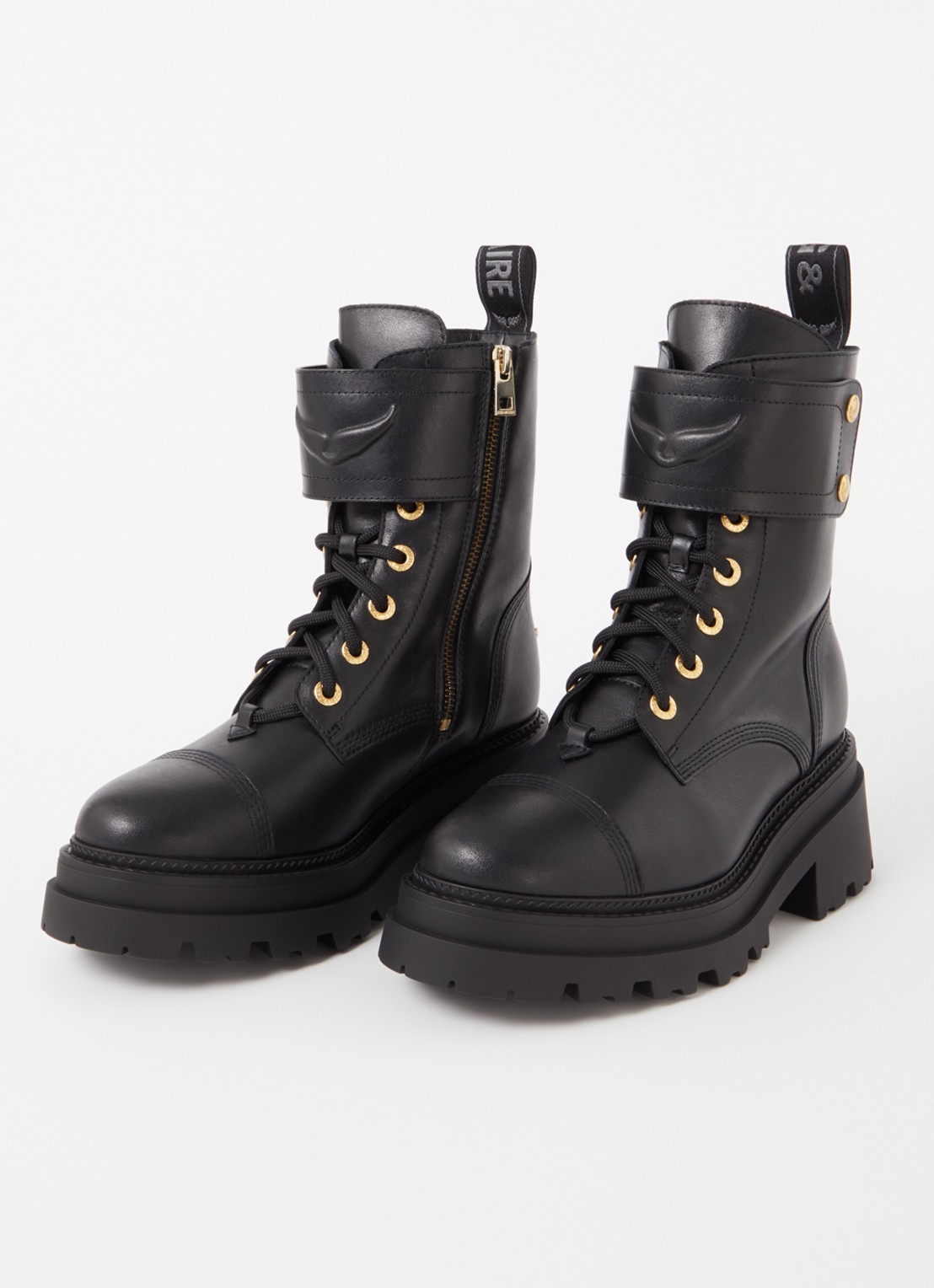 Zadig&Voltaire Joe Ride biker boot van leer - detail zwart