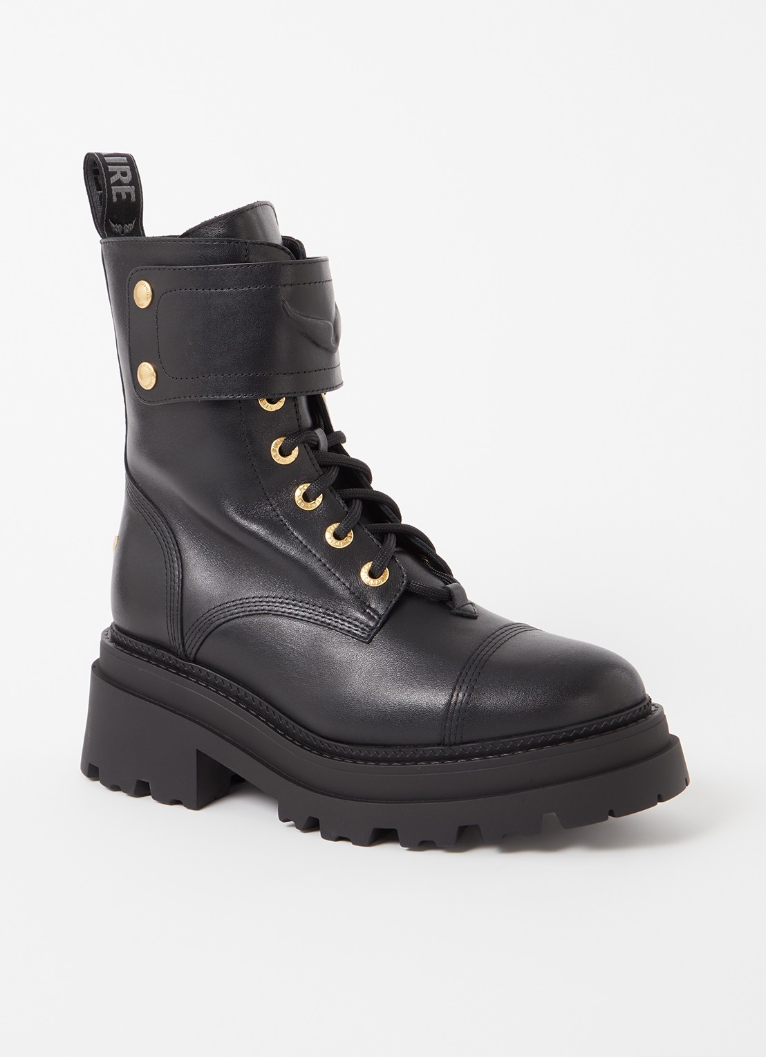 Zadig&Voltaire Joe Ride biker boot van leer - voorkant 3 zwart