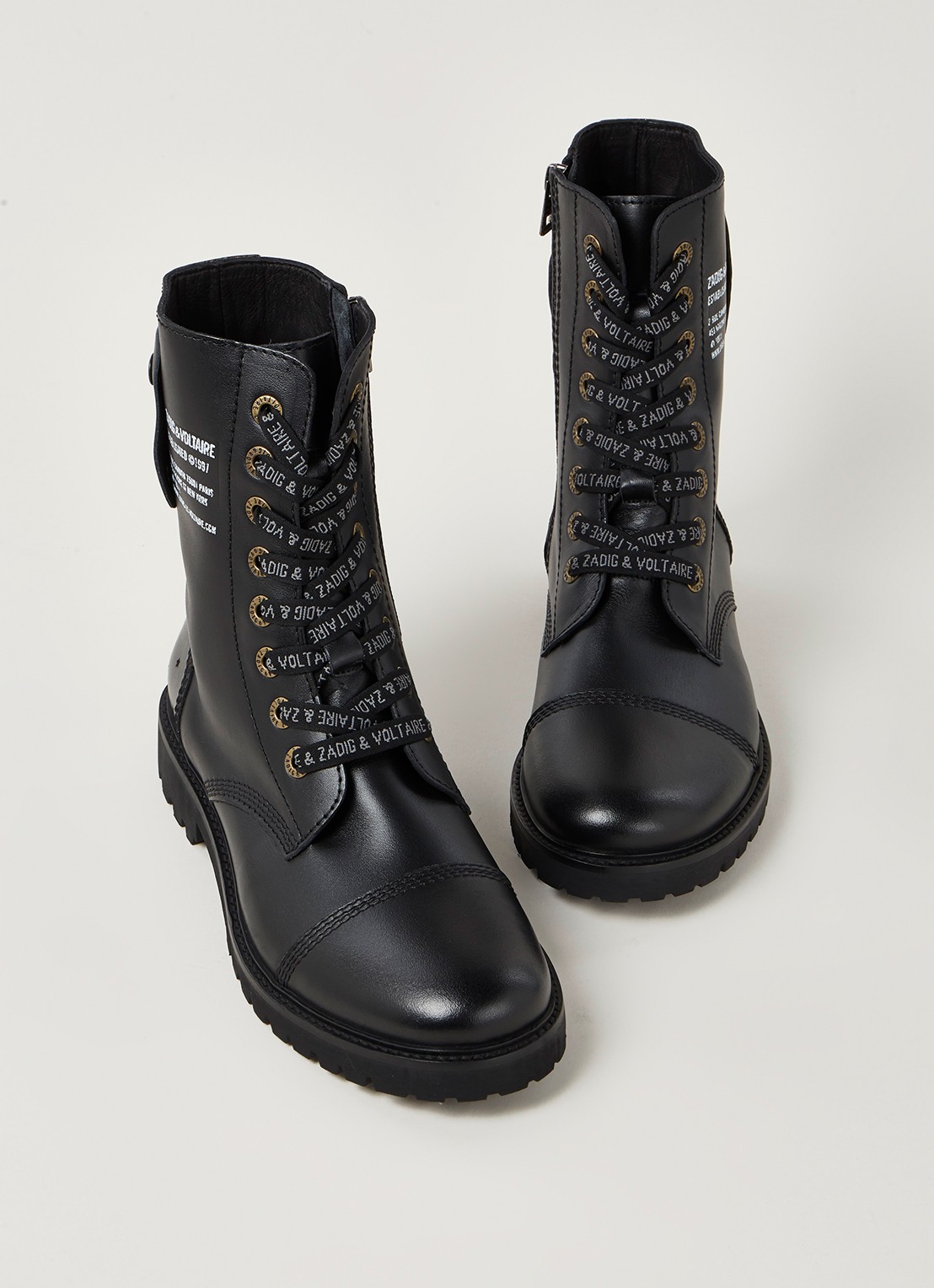 Zadig&Voltaire Joe Stars biker boot van leer - detail 2 zwart