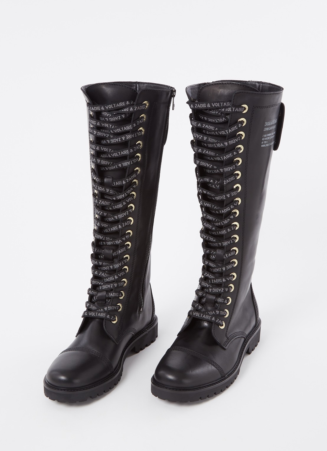 Zadig&Voltaire Joe veterboot van leer - detail 2 zwart
