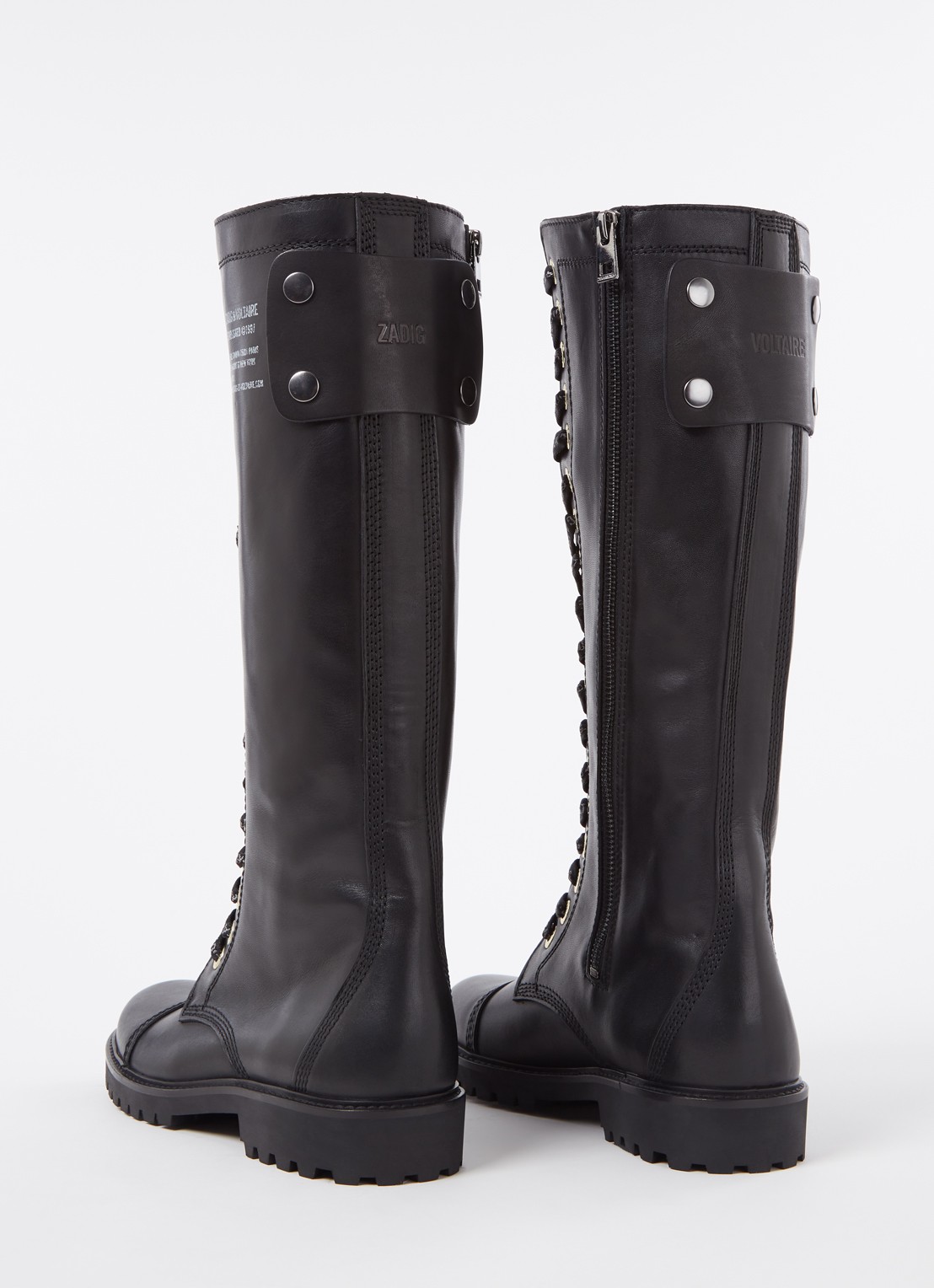 Zadig&Voltaire Joe veterboot van leer - detail 3 zwart