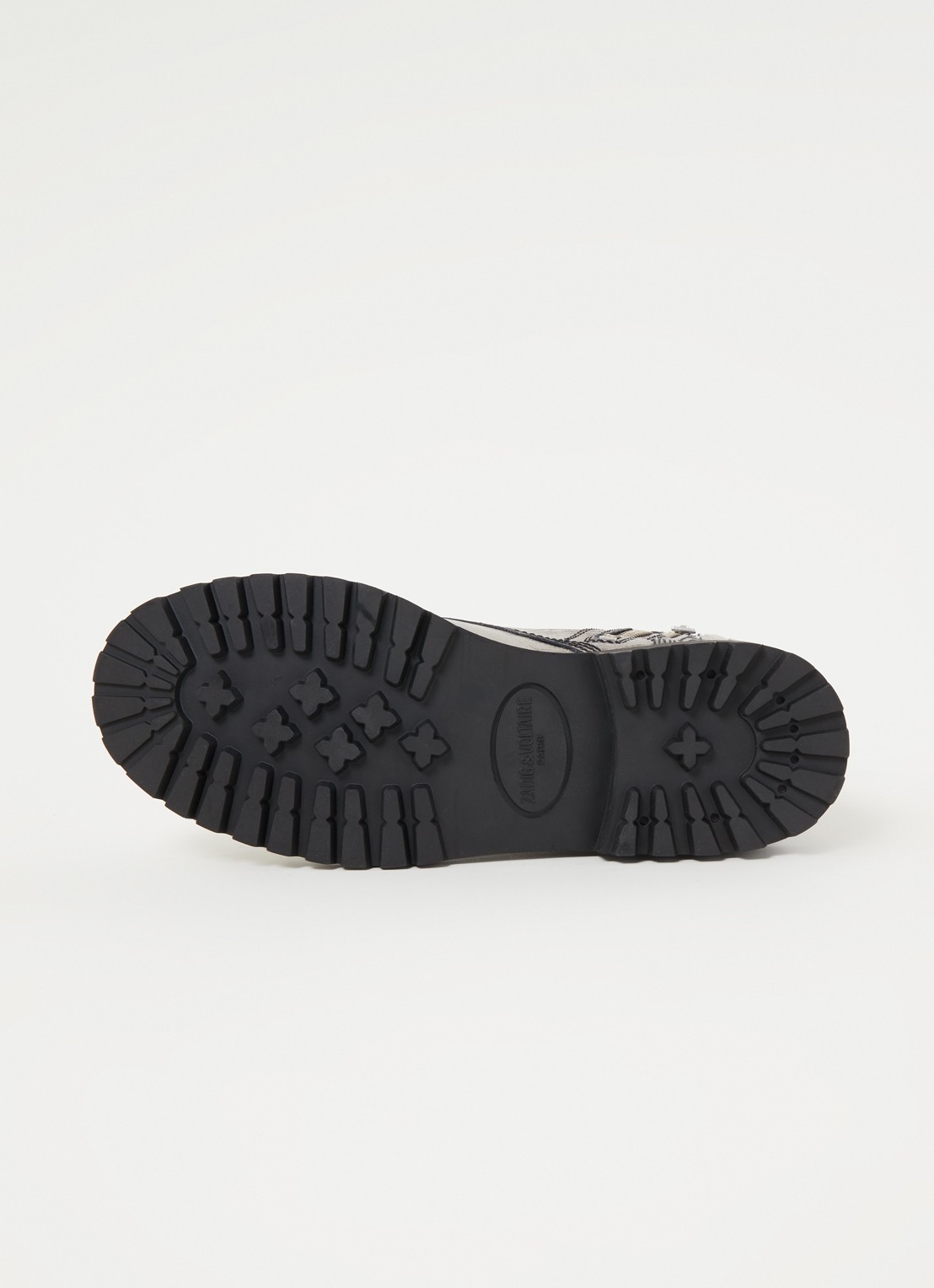 Zadig&Voltaire Joe Vintage veterboot van leer met metallic finish - detail 4 zilver
