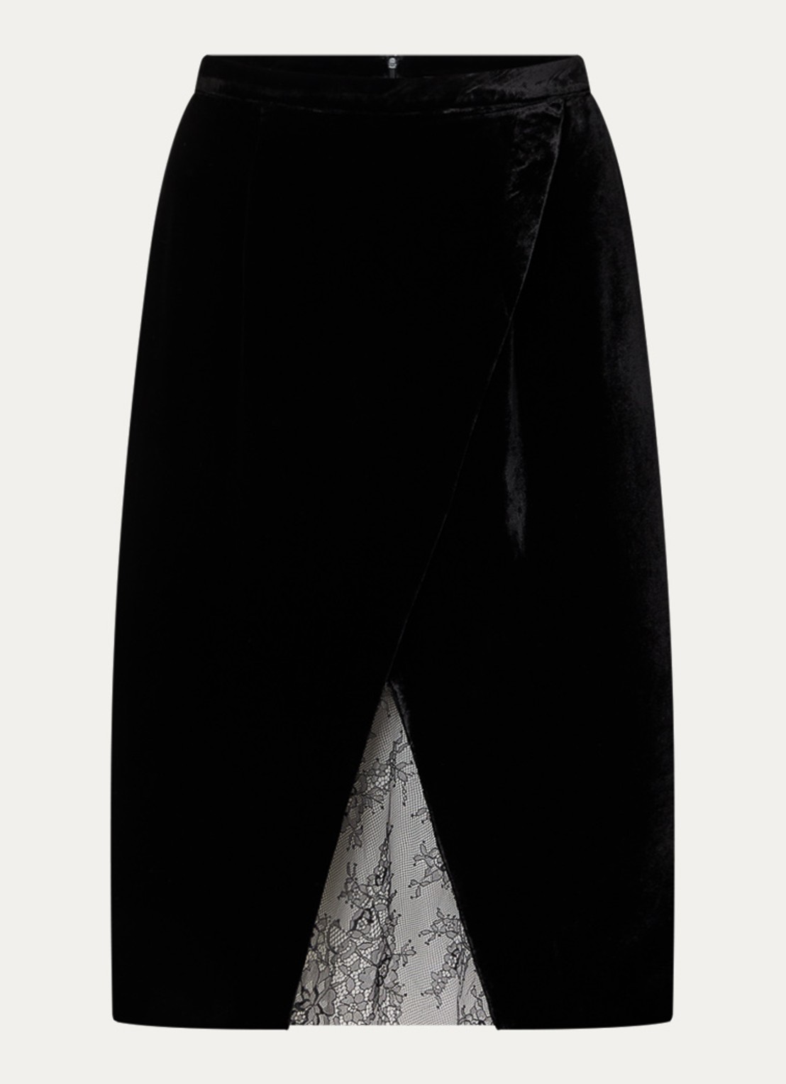 Zadig&Voltaire Julen minirok van fluweel met details van kant - voorkant zwart