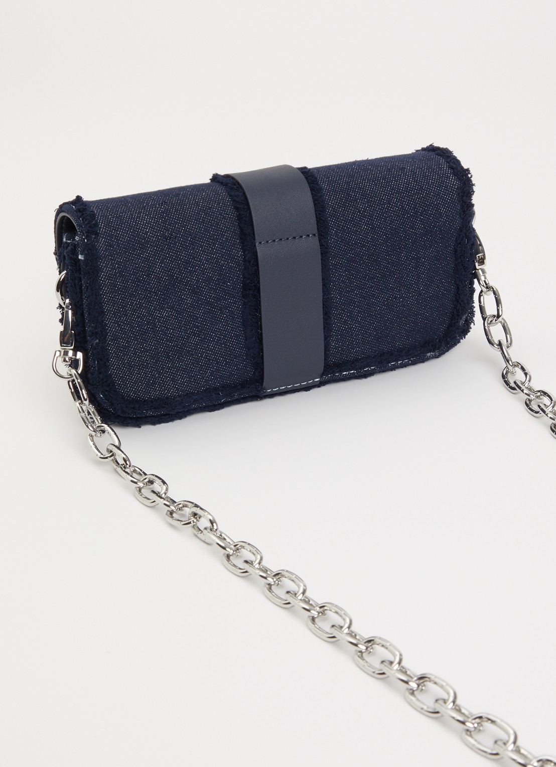 Zadig&Voltaire Kate clutch van denim met afneembare schouderriem - achterkant 5 indigo