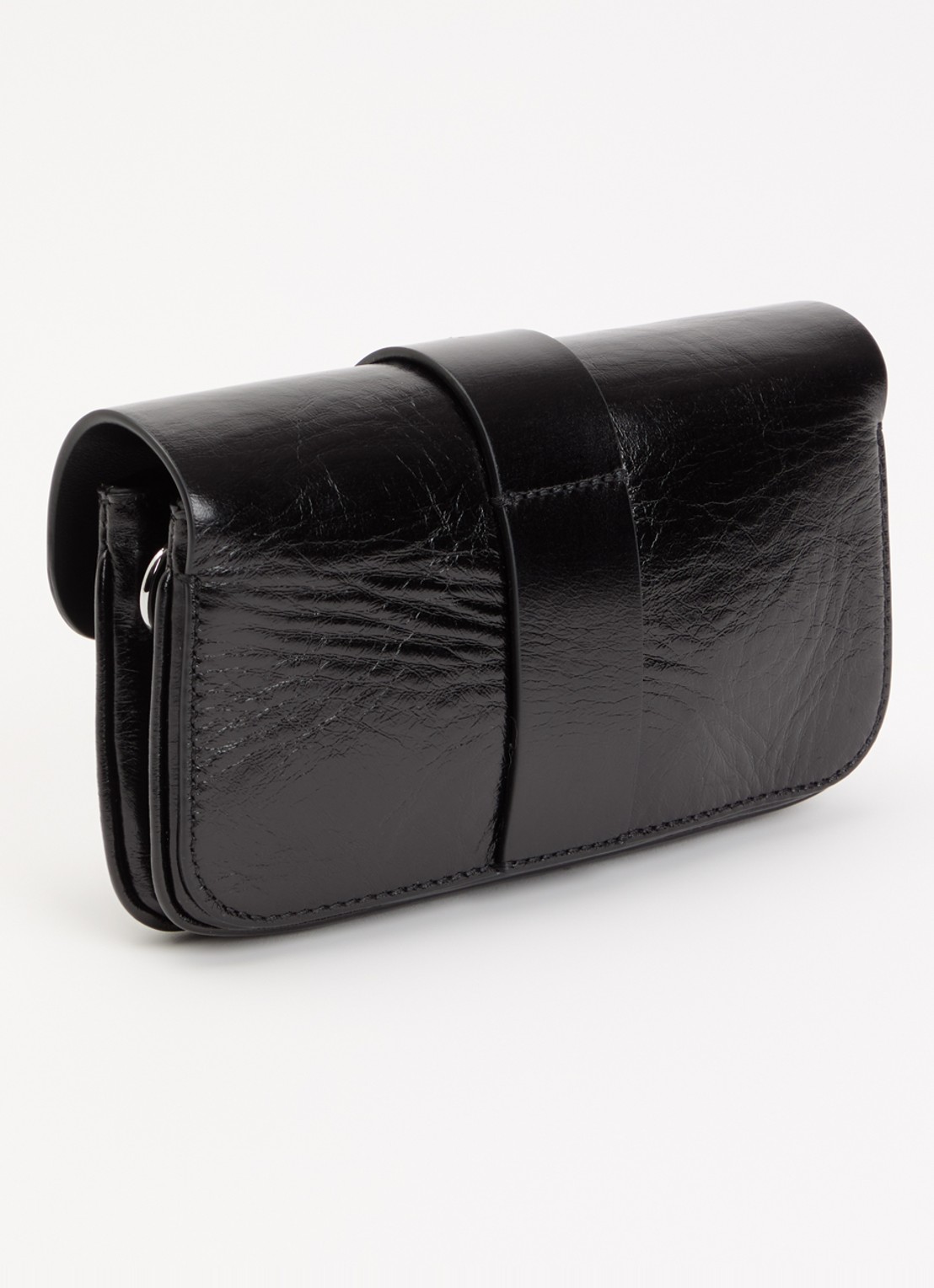 Zadig&Voltaire Kate clutch van leer met afneembare schouderriem - achterkant 4 zwart