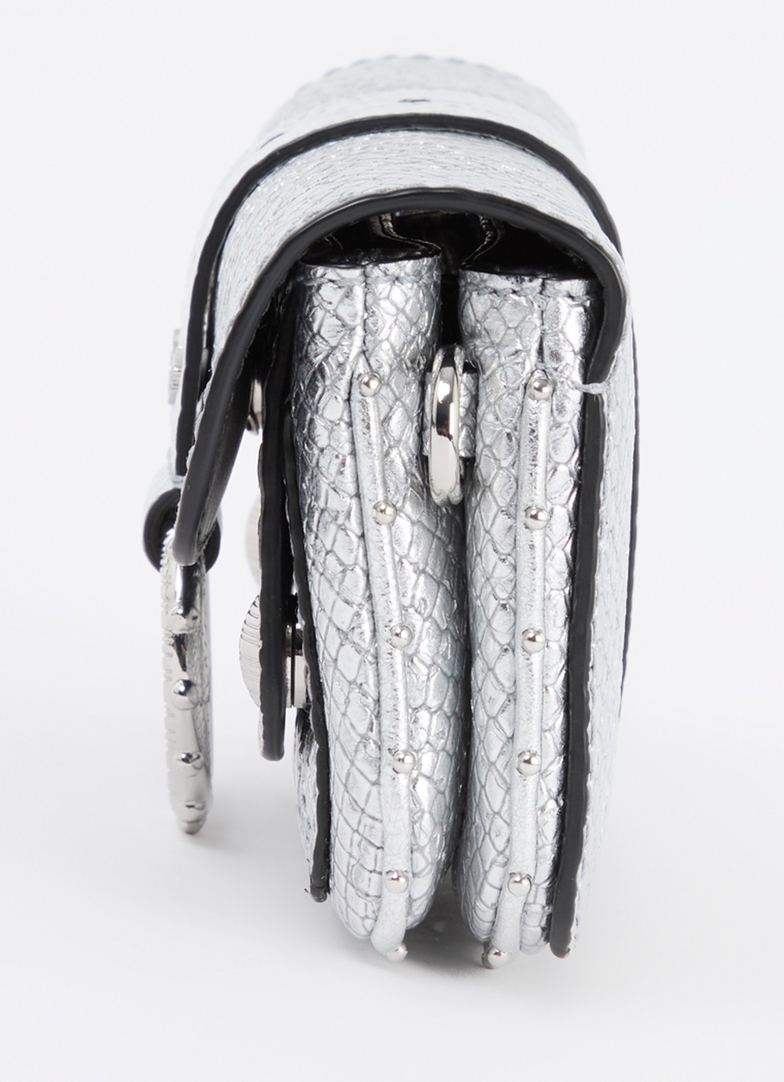 Zadig&Voltaire Kate crossbodytas van kalfsleer met slangenstructuur - detail 6 zilver