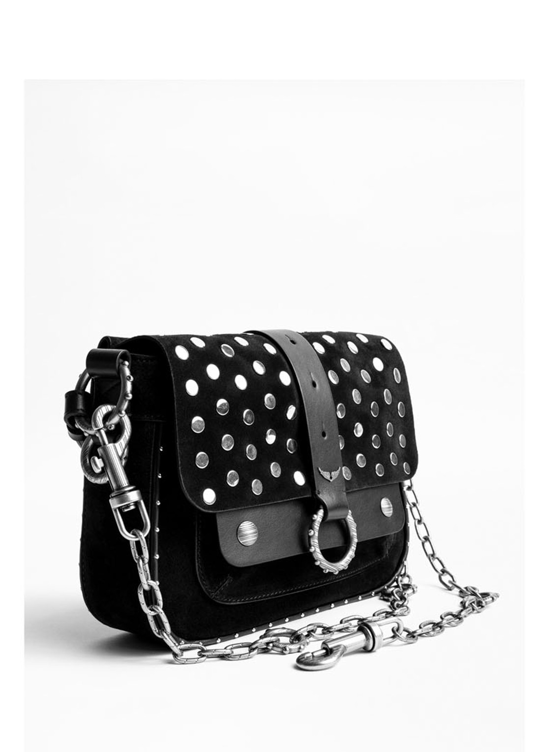 Zadig&Voltaire Kate crossbodytas van kalfssuède met studs - detail 5 zwart