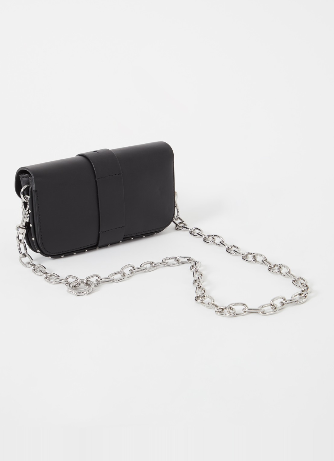 Zadig&Voltaire Kate Wallet clutch van kalfsleer met afneembare schouderriem - achterkant 3 zwart