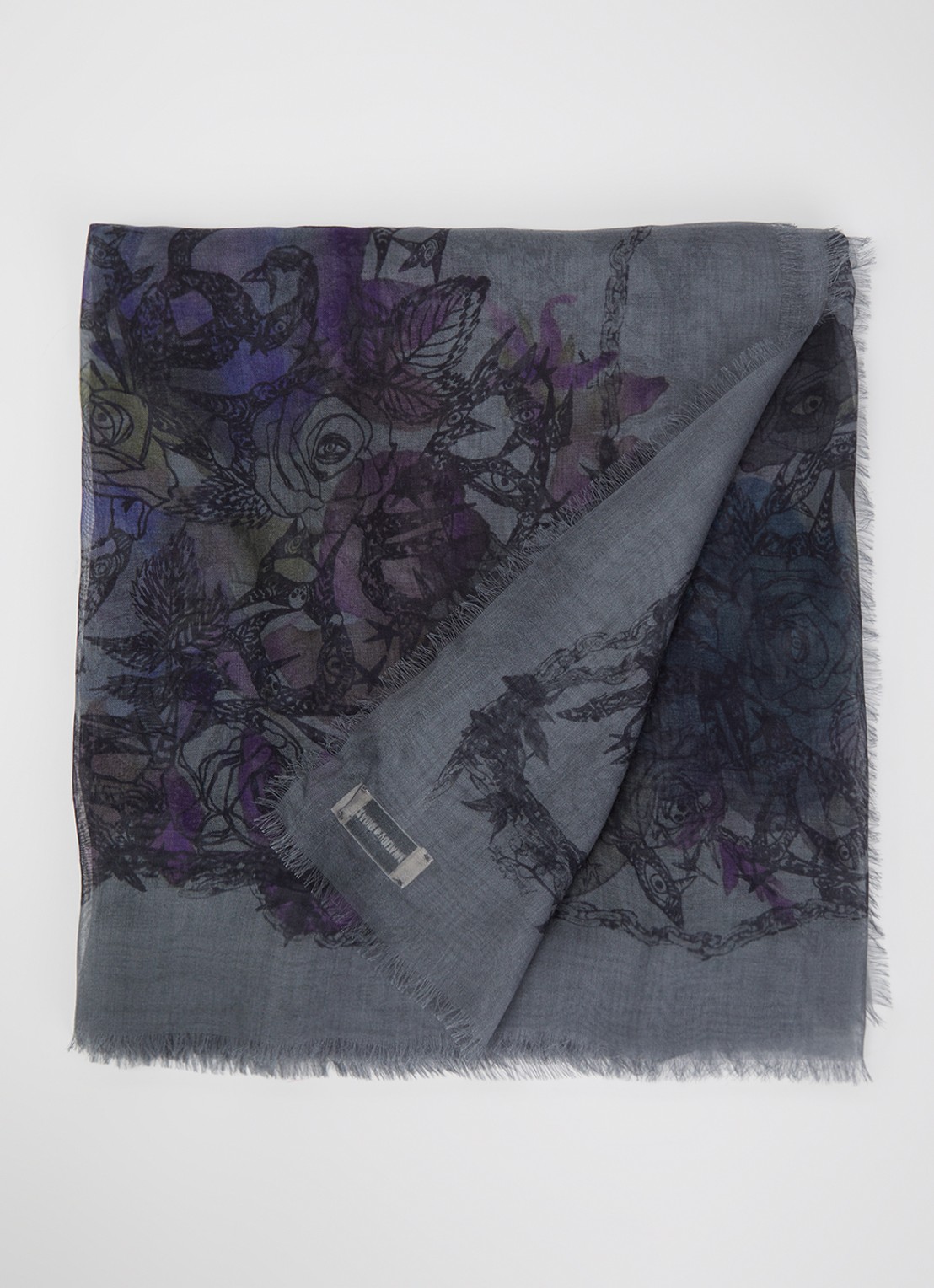 Zadig&Voltaire Kerry sjaal met print 135 x 135 cm - voorkant wit