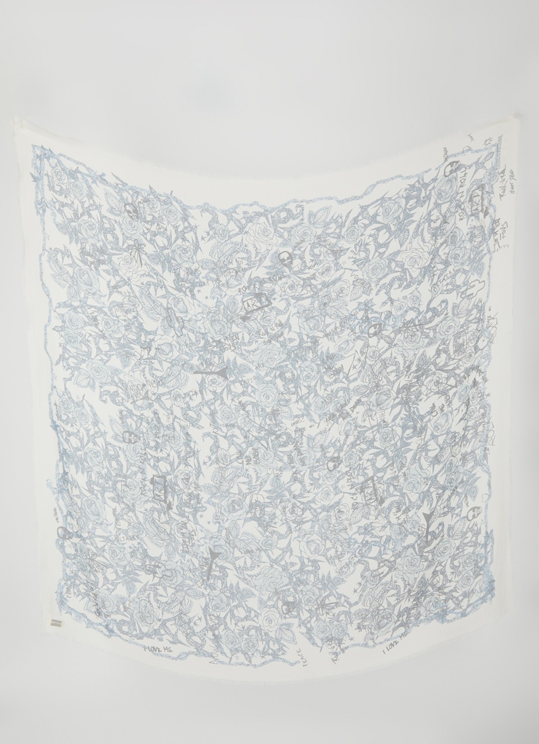Zadig&Voltaire Kerry sjaal met print 135 x 135 cm - detail 2 grijs