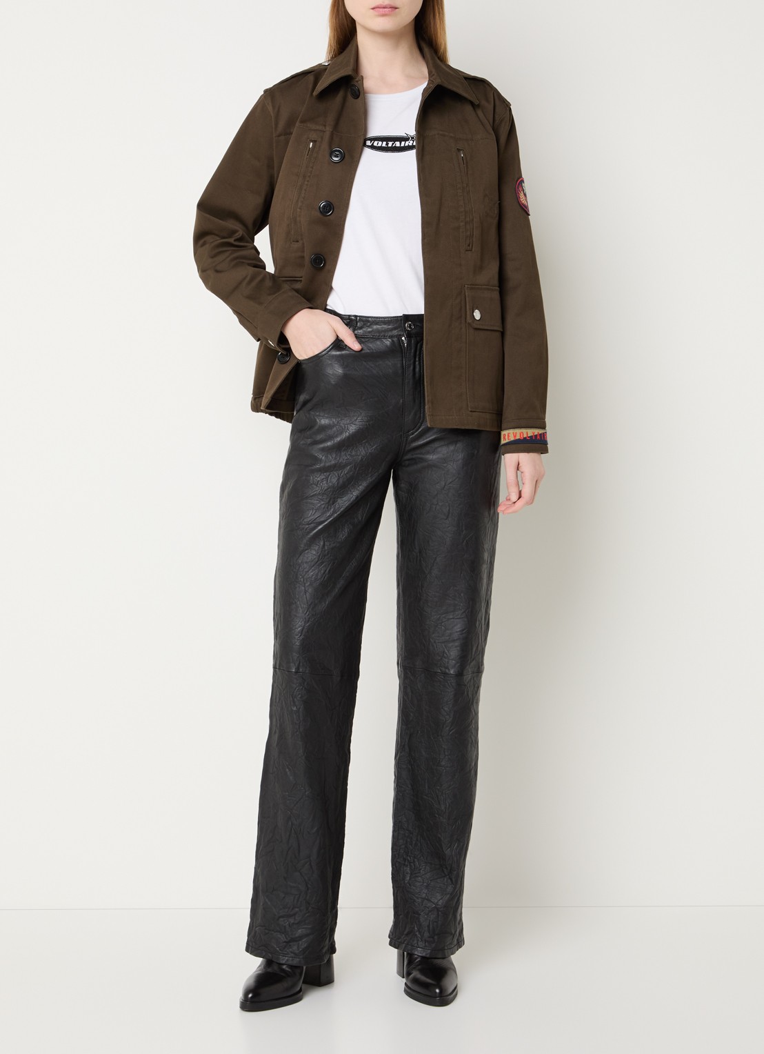 Zadig&Voltaire Kid jack met klepzakken en logoborduring - voorkant 3 bruin
