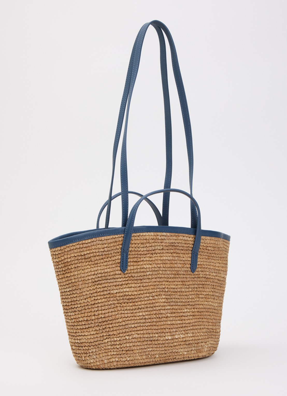 Zadig&Voltaire Le mini wings van raffia met leren details - achterkant 5 blauw