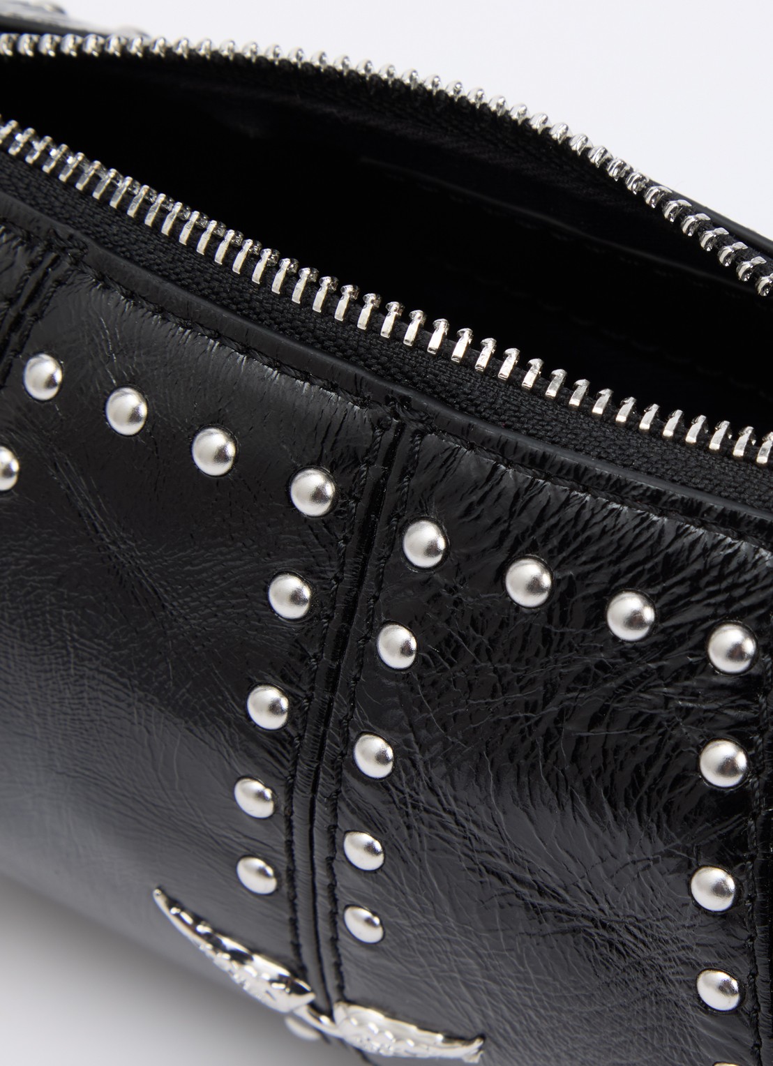 Zadig&Voltaire Le Roudoudou schoudertas van leer met studs - detail 2 zwart
